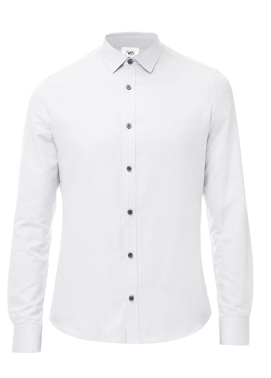 Белая классическая рубашка однотонная VD One с длинным рукавом