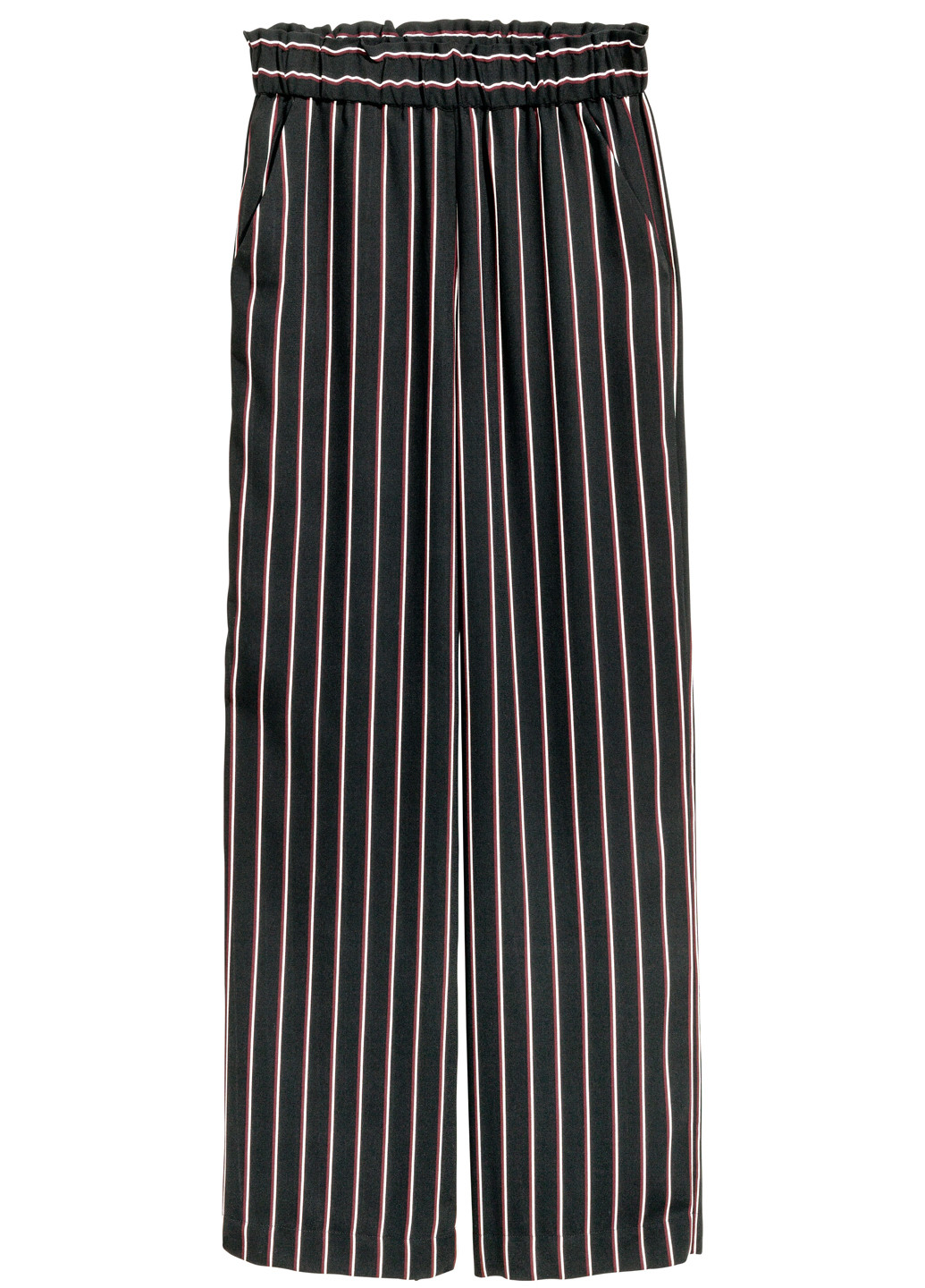 Штани H&M прямі смужки чорні кежуали поліестер