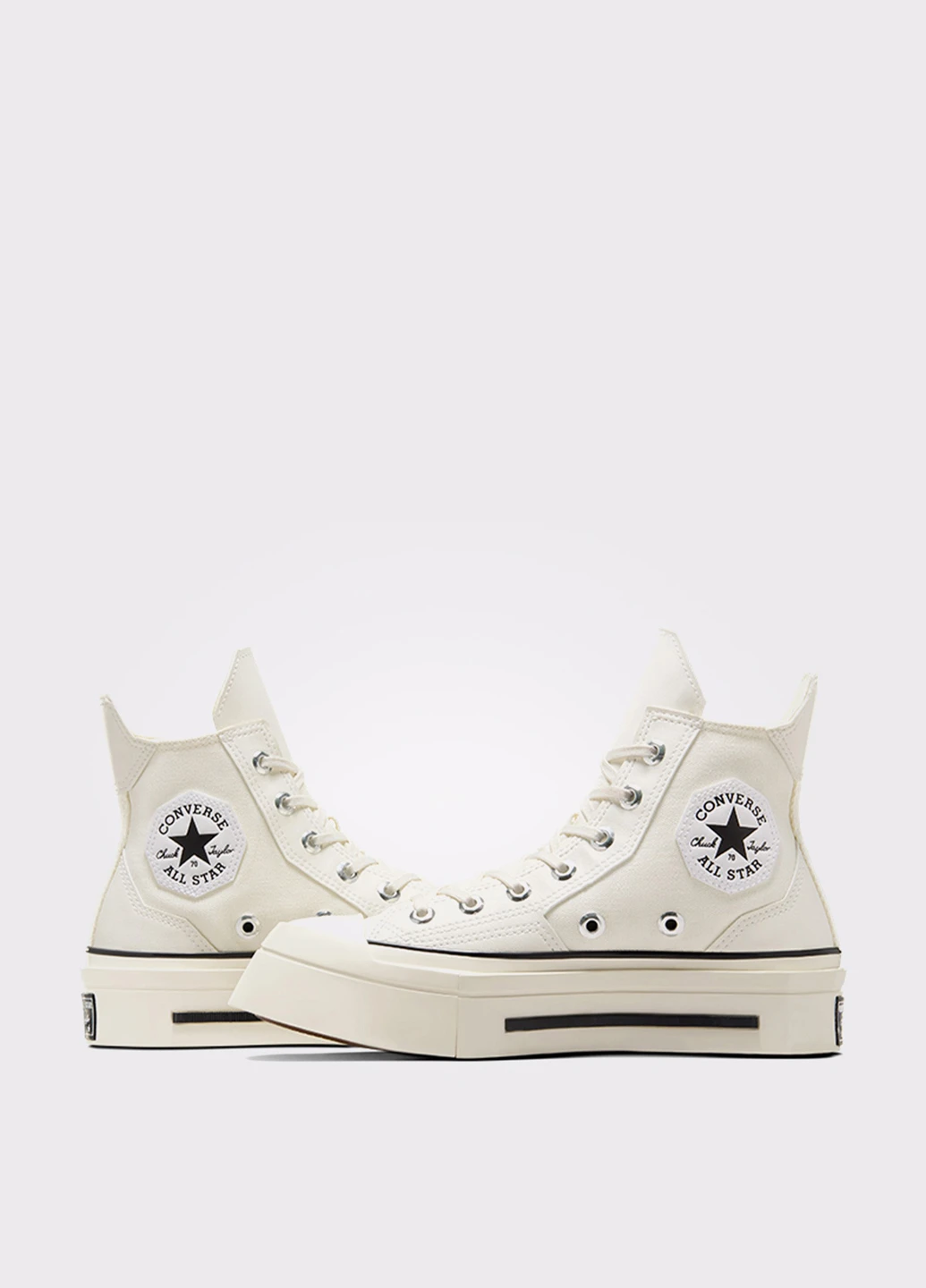 Белые кеды Converse CHUCK 70 DE LUXE SQUARED с логотипом, люверсы
