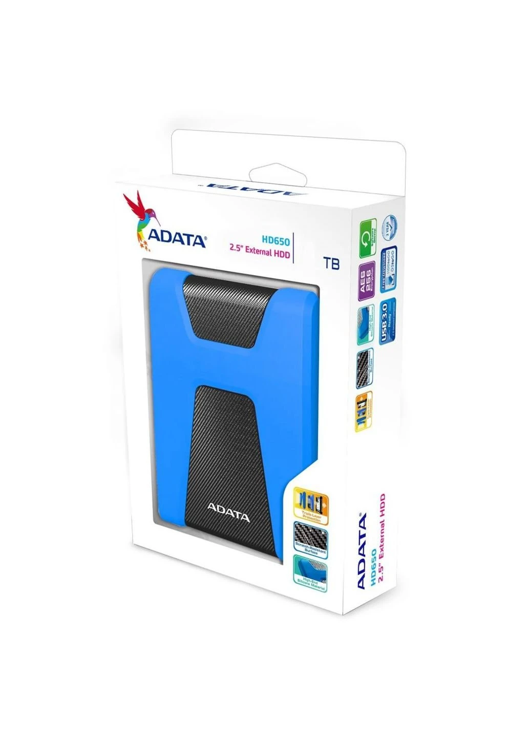 Внешний жесткий диск (AHD650-2TU31-CBL) ADATA 2.5" 2TB (250054444)