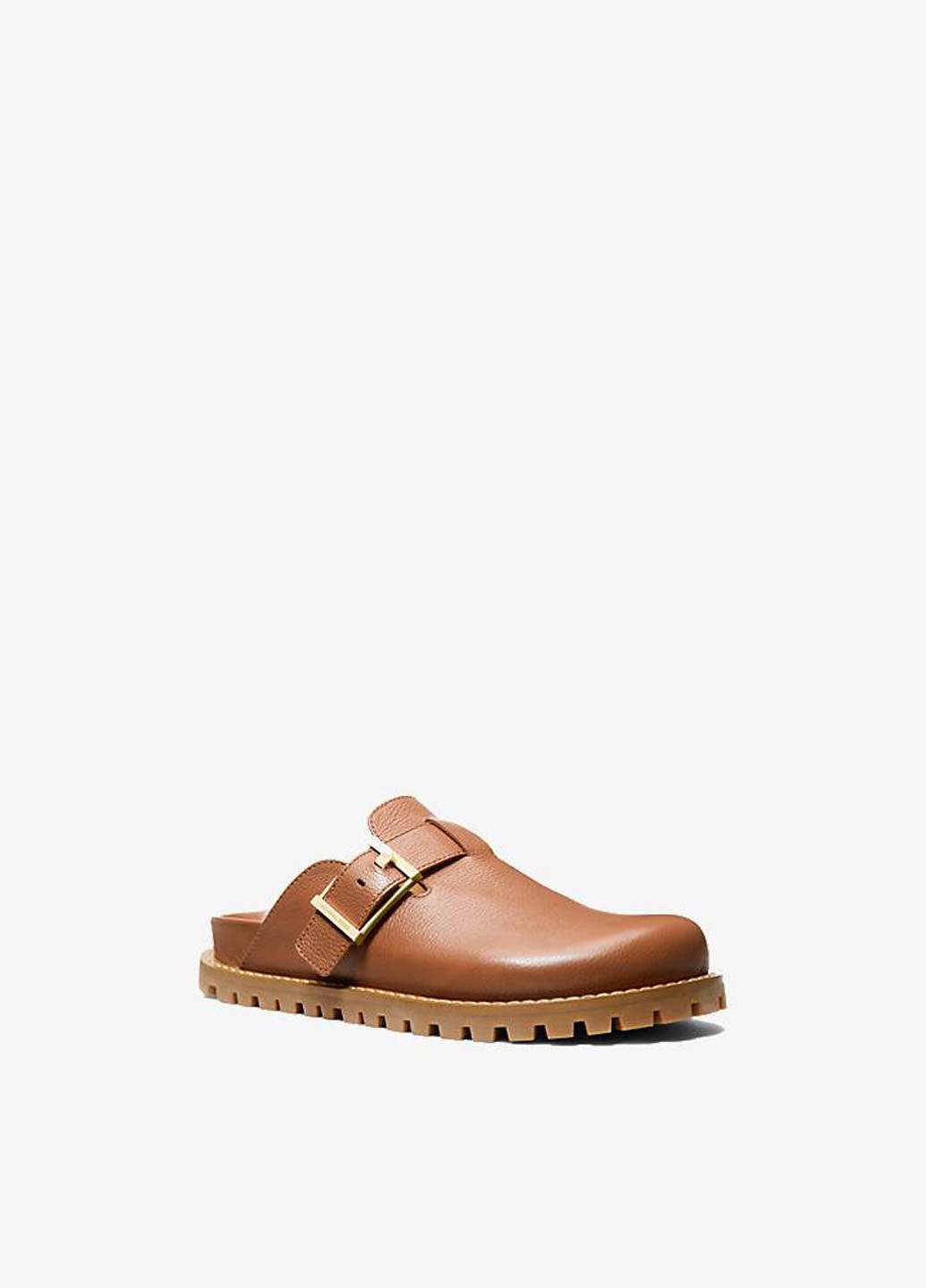 Коричневые сабо Michael Kors на платформе с пряжкой