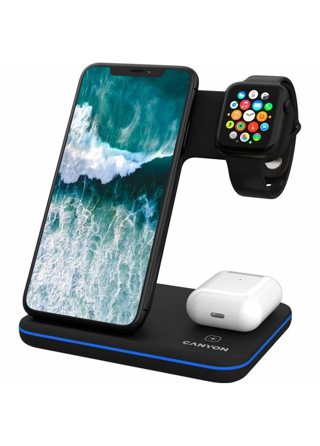 Зарядное устройство (CNS-WCS303B) Canyon 3in1 Wireless charger (253506959)