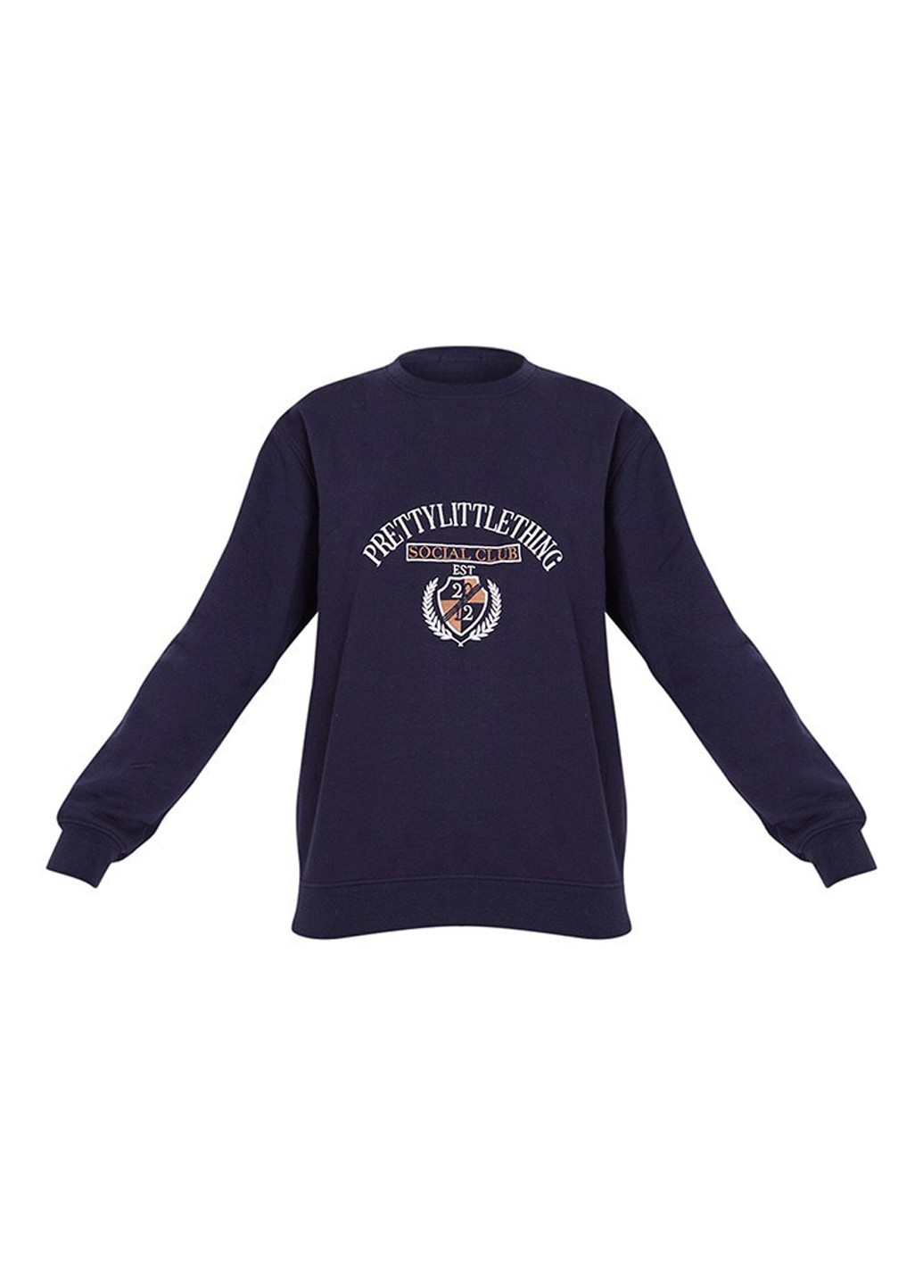 Темно-синий свитшот PrettyLittleThing надпись вышивка (308792199)
