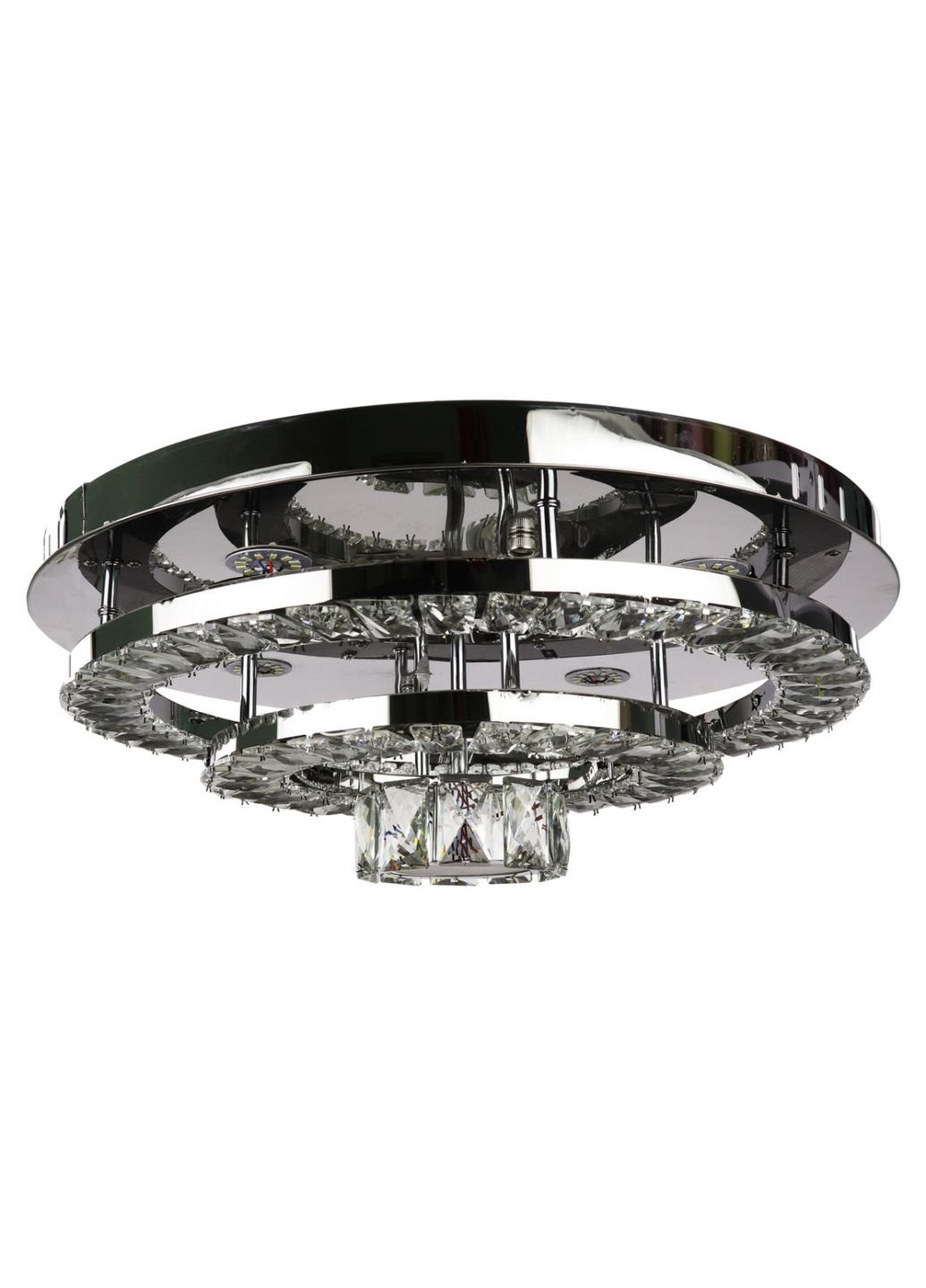 Люстра стельова кришталева LED з пультом C1793/500 Хром 19х50х50 см. Sunnysky (253627837)