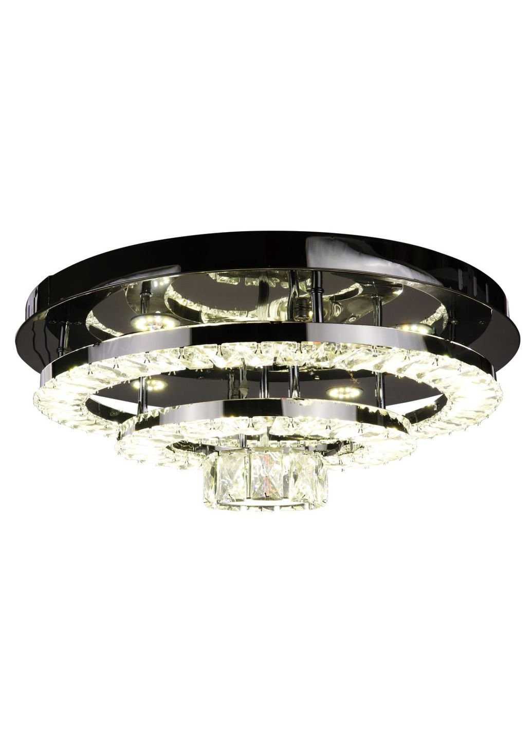 Люстра стельова кришталева LED з пультом C1793/500 Хром 19х50х50 см. Sunnysky (253627837)