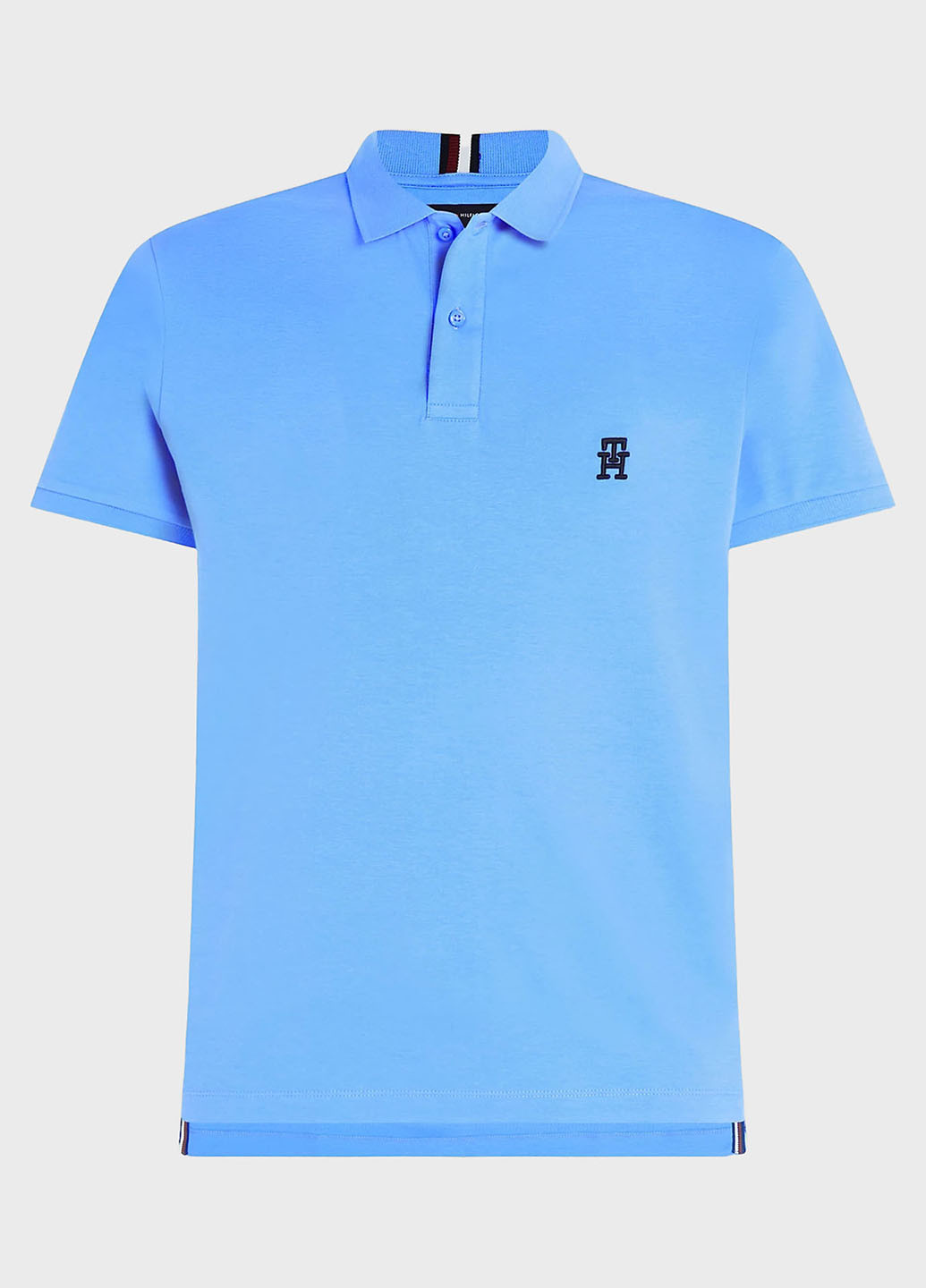 Голубой футболка-поло для мужчин Tommy Hilfiger однотонная