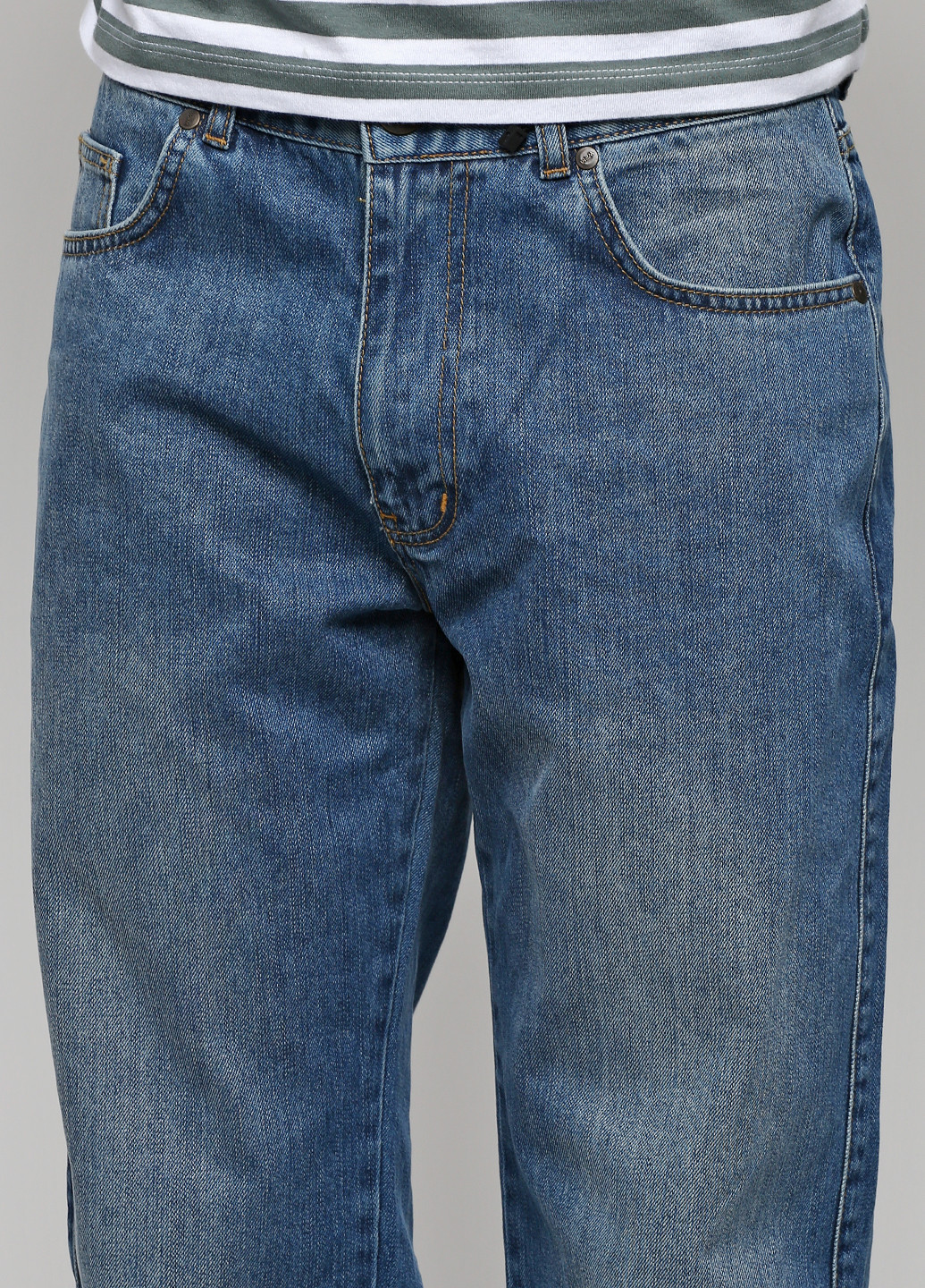 Синие демисезонные прямые джинсы Wampum