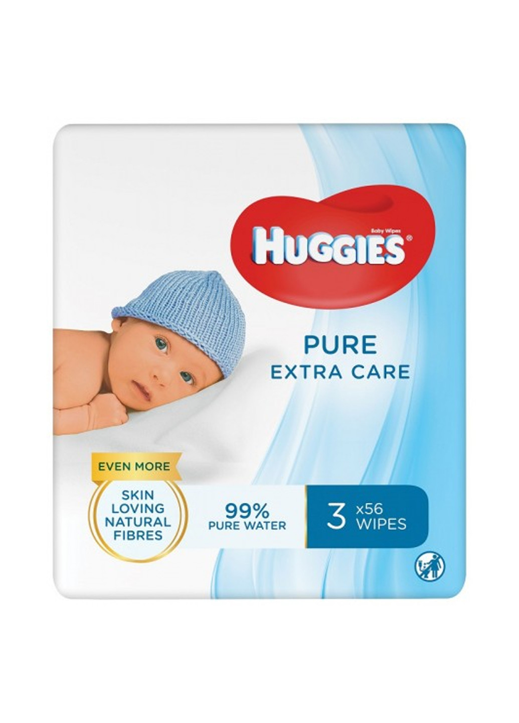 Серветки вологі Pure Extra Care 2+1 (56х3) Huggies 5029054222119 (256012545)