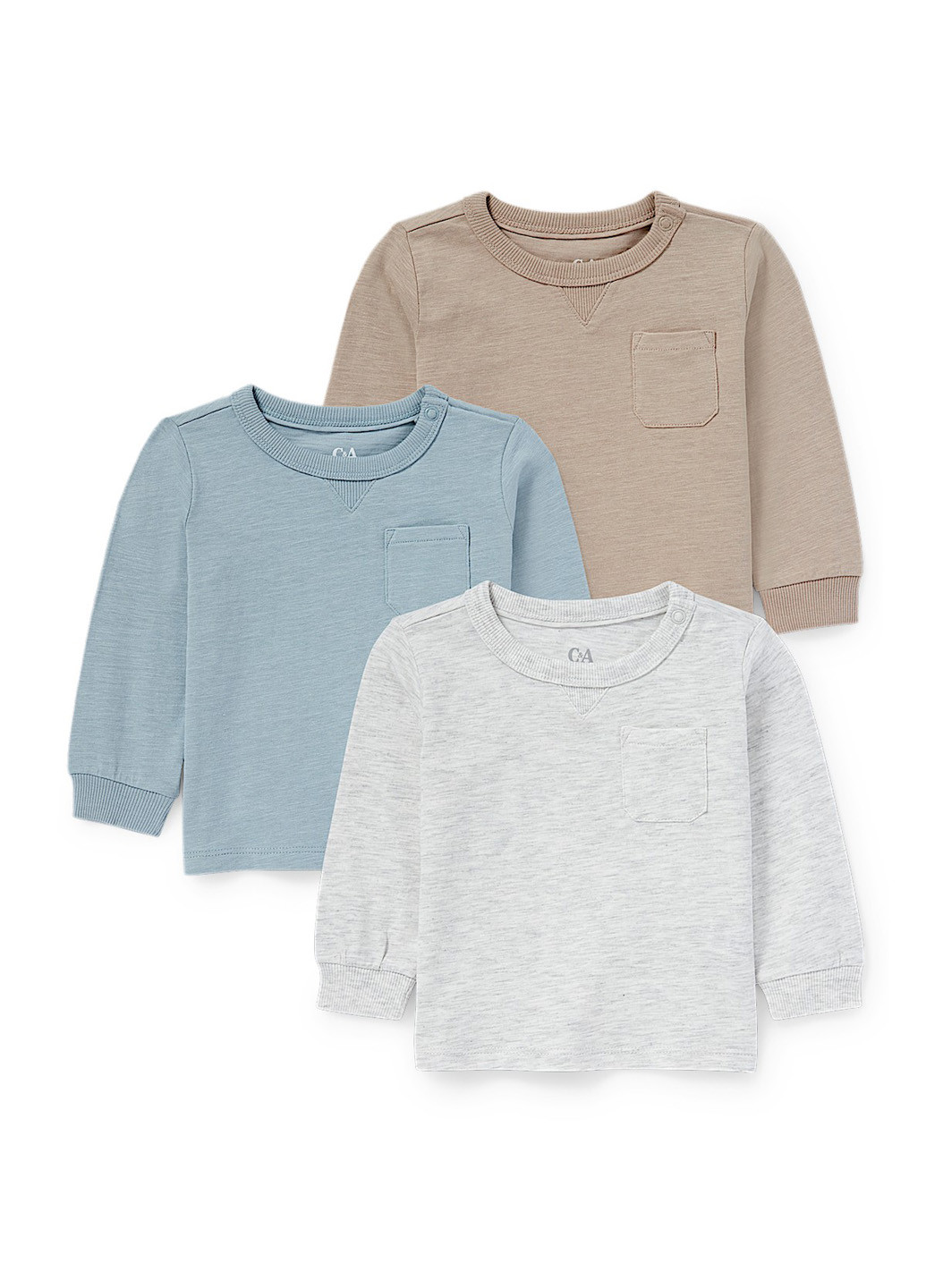 Разноцветный демисезонный кэжуал лонгслив C&A меланж