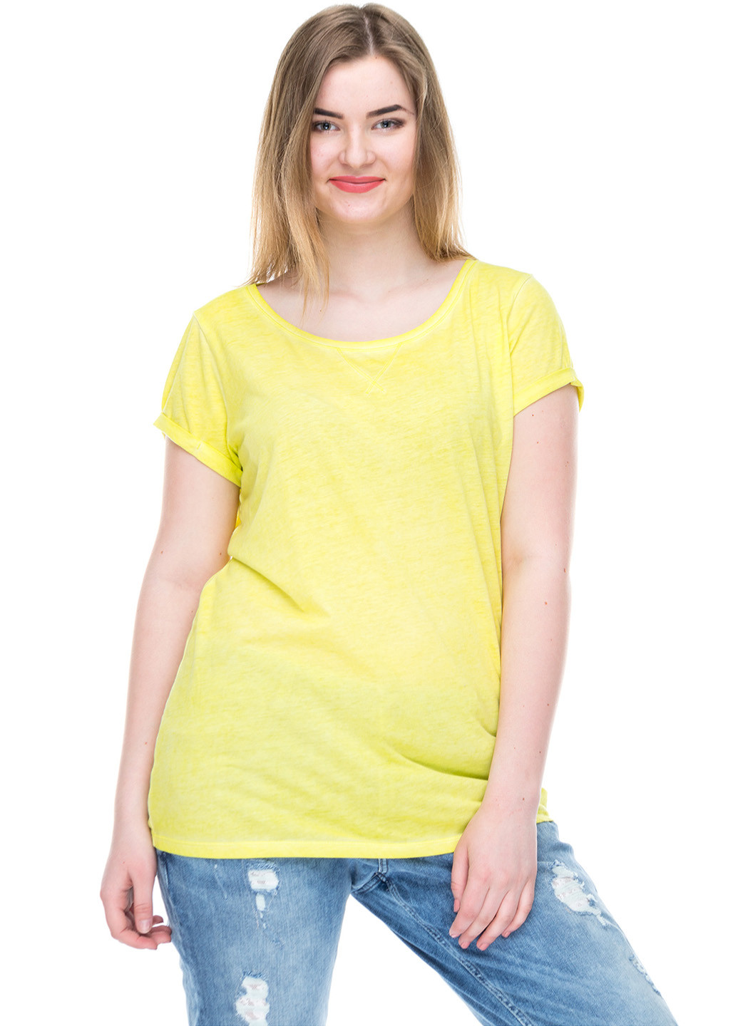 Желтая летняя футболка S.Oliver