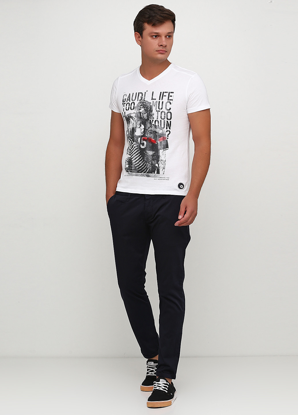 Синие кэжуал демисезонные зауженные брюки Moscanueva