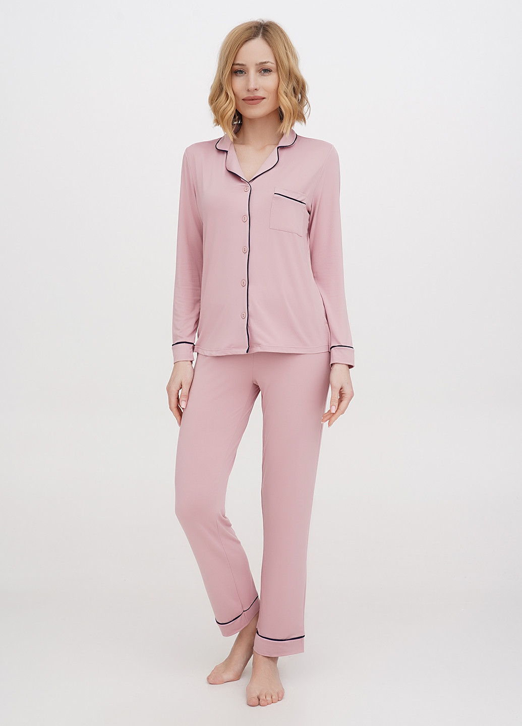 Розовая всесезон пижама (рубашка, брюки) рубашка + брюки Intimates