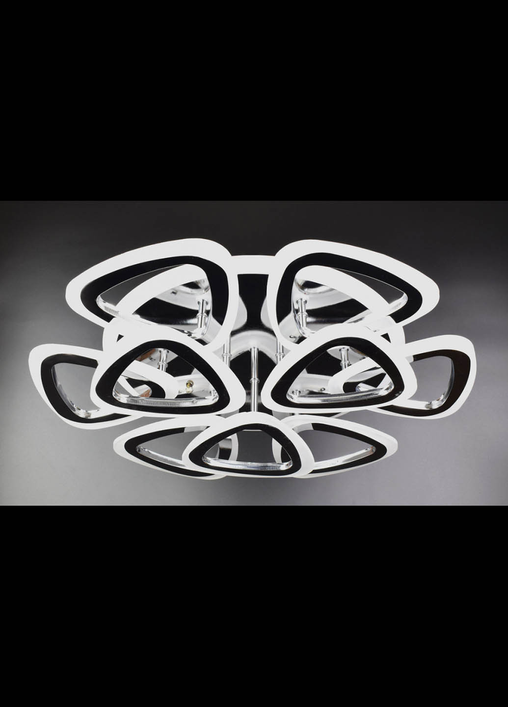 Люстра стельова LED з пультом A2502 / 6 + 3S-RGB-ch Хром 11х57х57 см. Handmade (234537696)