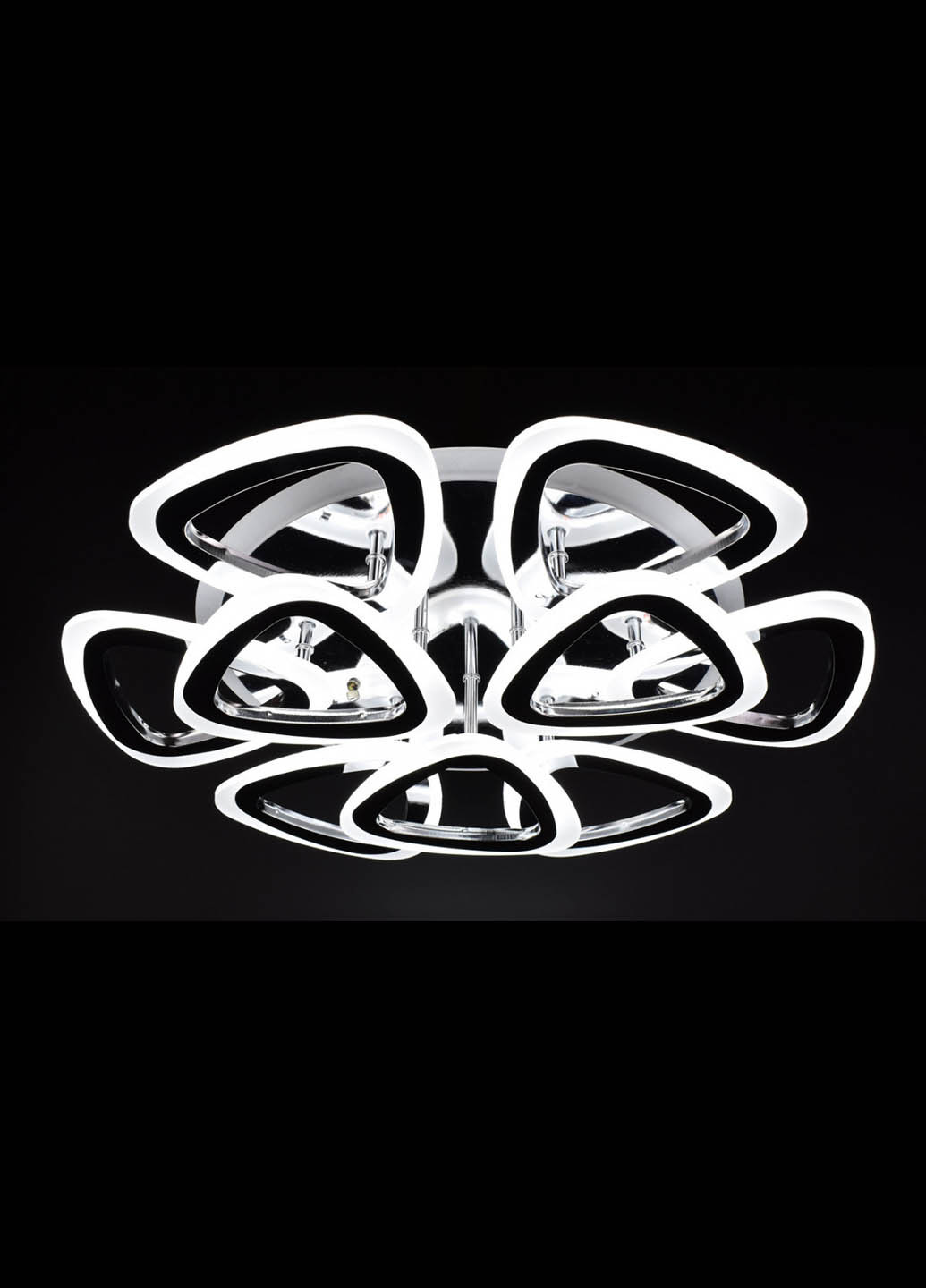 Люстра стельова LED з пультом A2502 / 6 + 3S-RGB-ch Хром 11х57х57 см. Handmade (234537696)