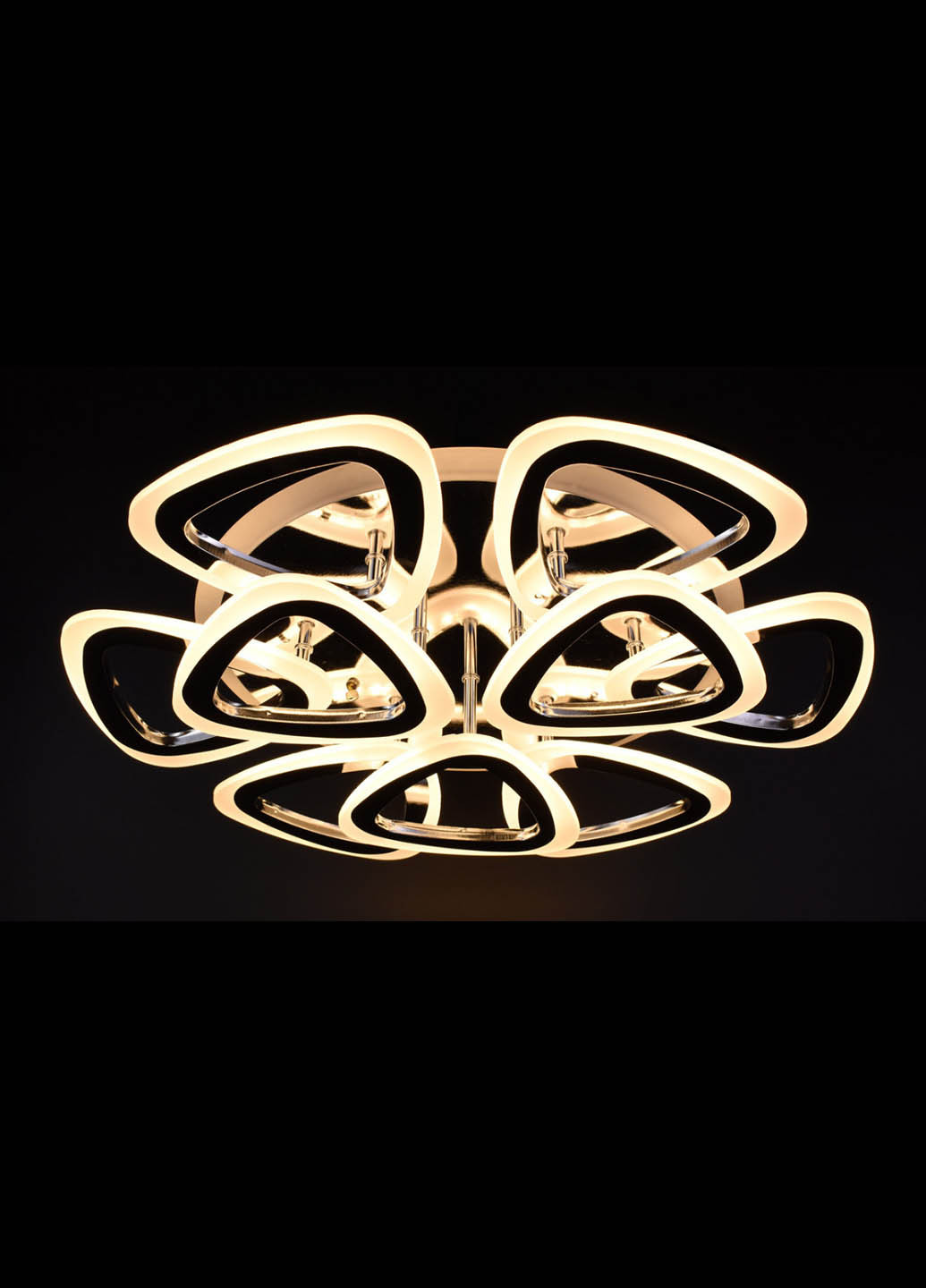 Люстра стельова LED з пультом A2502 / 6 + 3S-RGB-ch Хром 11х57х57 см. Handmade (234537696)