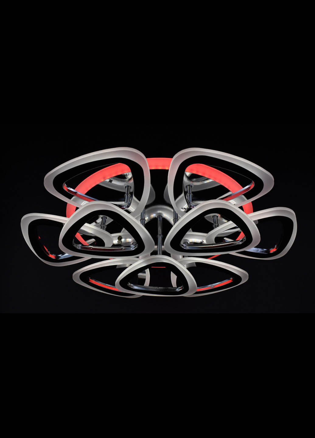 Люстра стельова LED з пультом A2502 / 6 + 3S-RGB-ch Хром 11х57х57 см. Handmade (234537696)