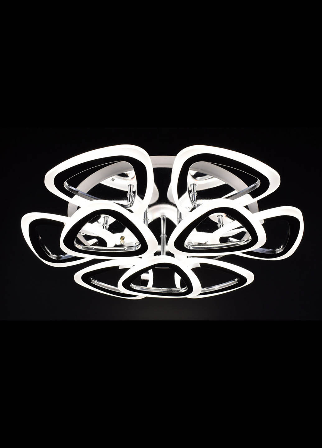 Люстра стельова LED з пультом A2502 / 6 + 3S-RGB-ch Хром 11х57х57 см. Handmade (234537696)