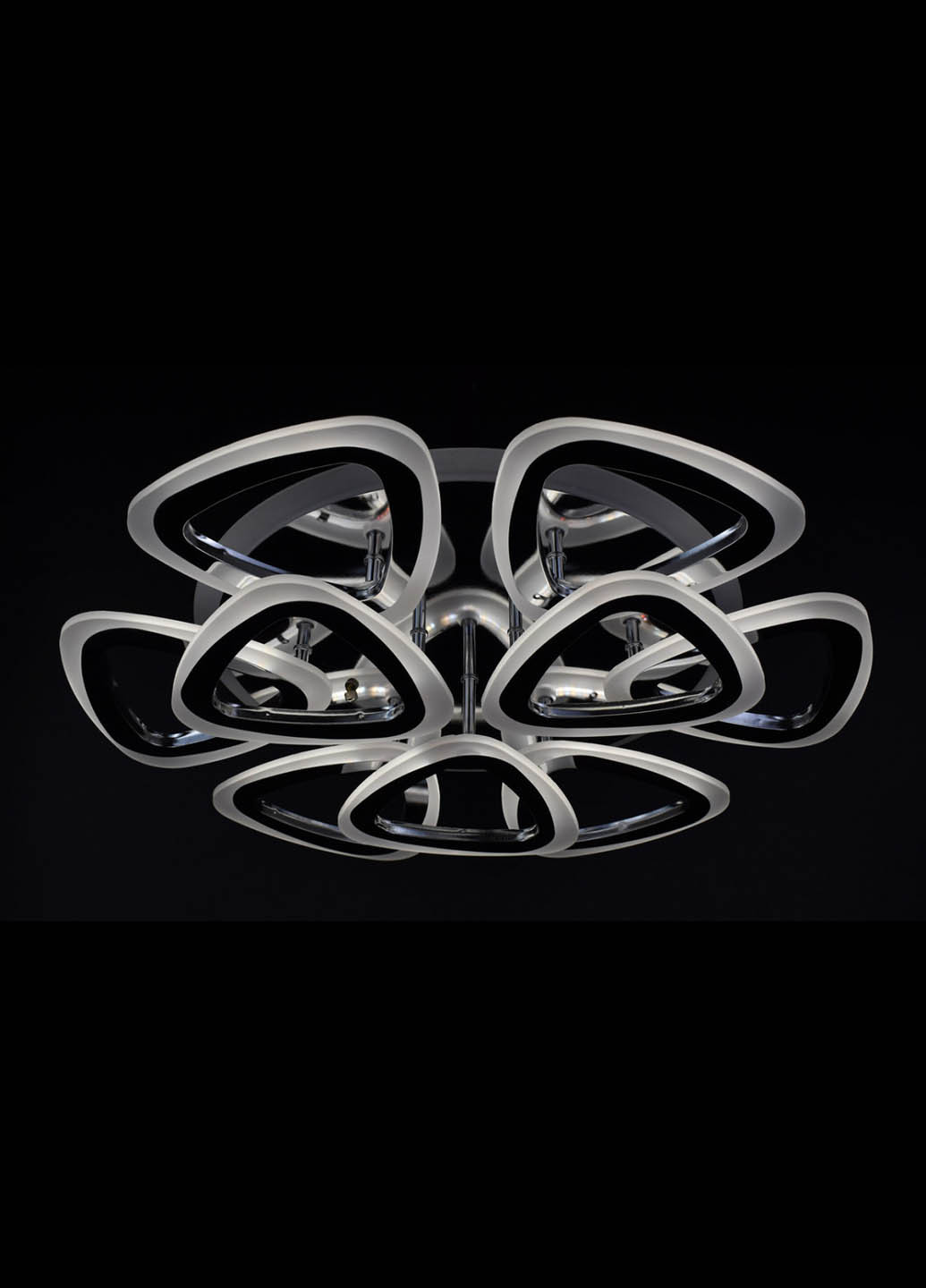 Люстра стельова LED з пультом A2502 / 6 + 3S-RGB-ch Хром 11х57х57 см. Handmade (234537696)