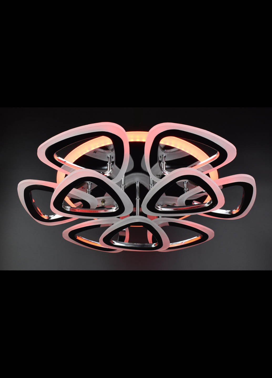 Люстра стельова LED з пультом A2502 / 6 + 3S-RGB-ch Хром 11х57х57 см. Handmade (234537696)