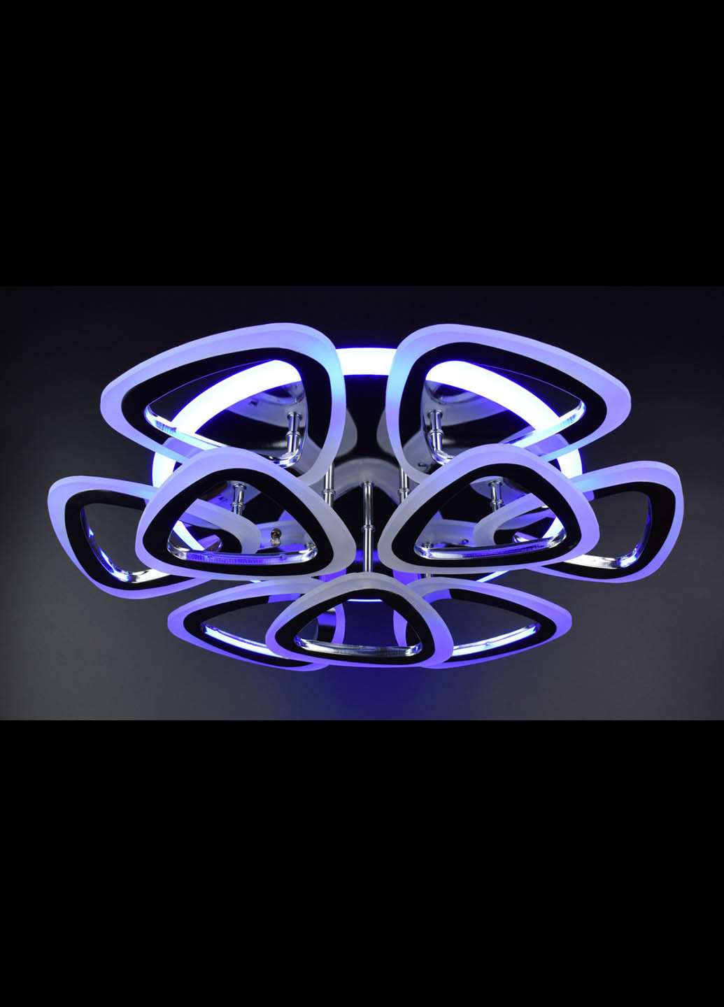 Люстра стельова LED з пультом A2502 / 6 + 3S-RGB-ch Хром 11х57х57 см. Handmade (234537696)