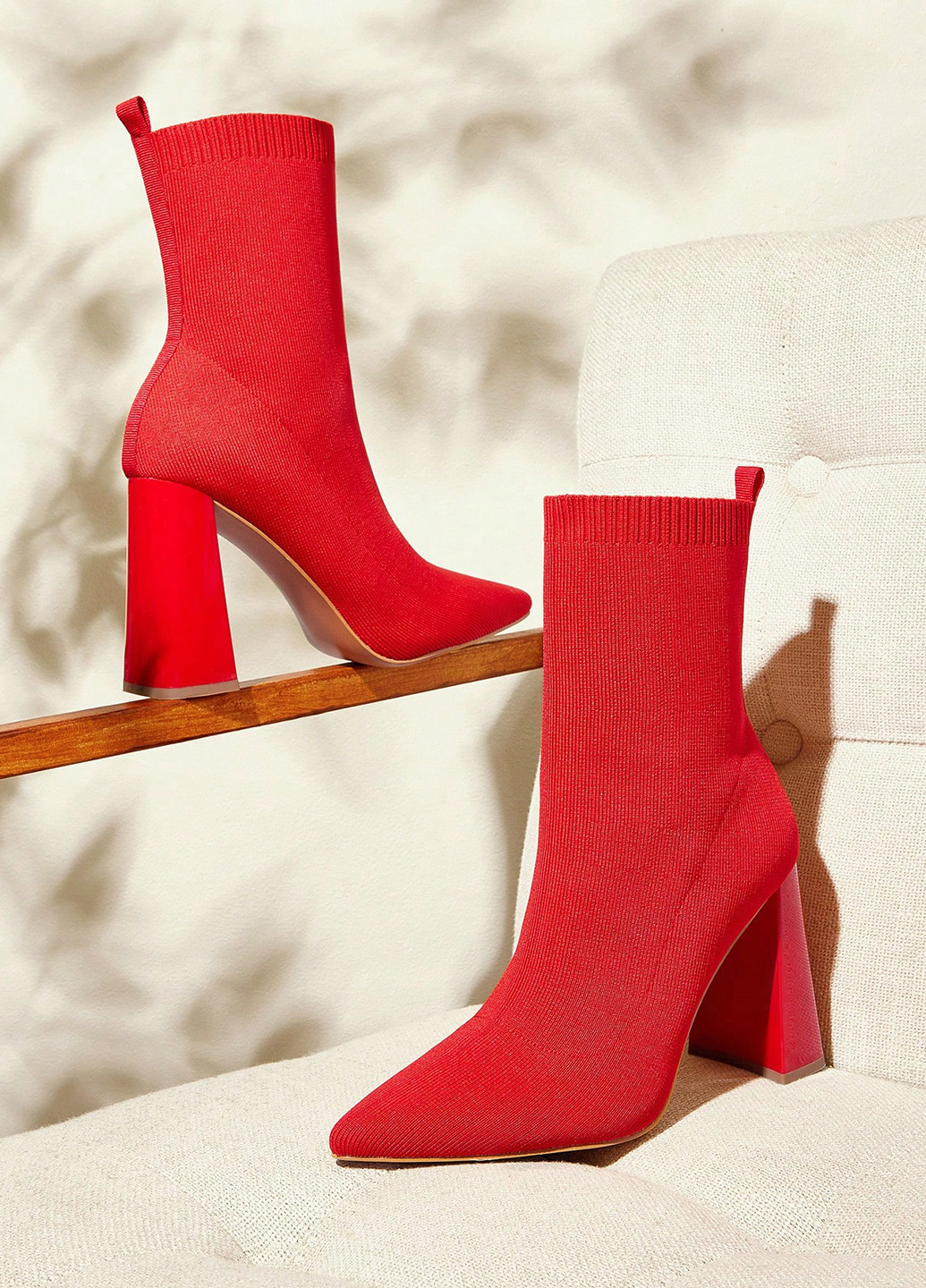 Красные демисезонная ботильоны SHEIN