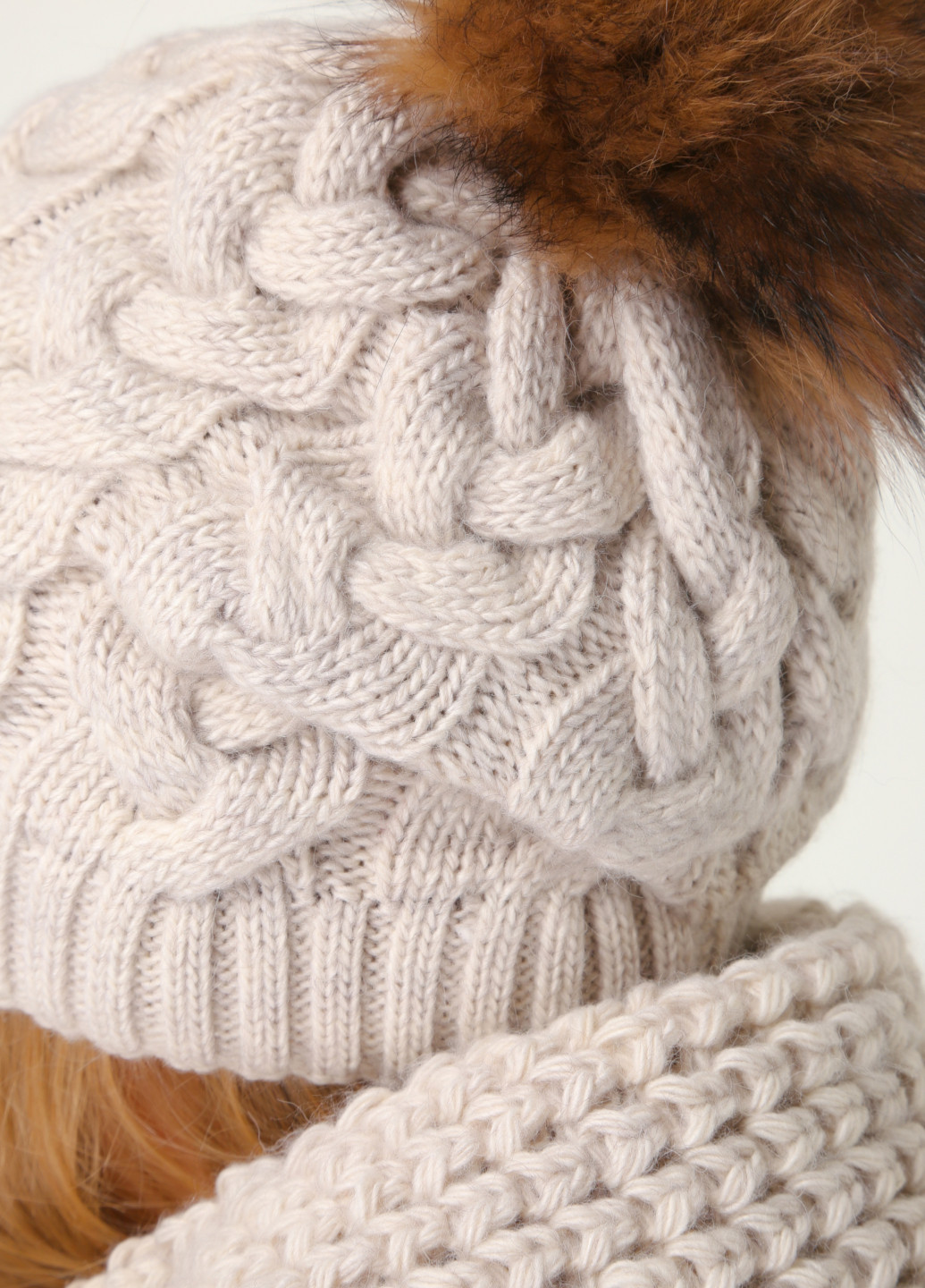 Теплый зимний комплект (шапка, шарф-снуд) на флисовой подкладке DeMari 661023 Merlini (250435018)