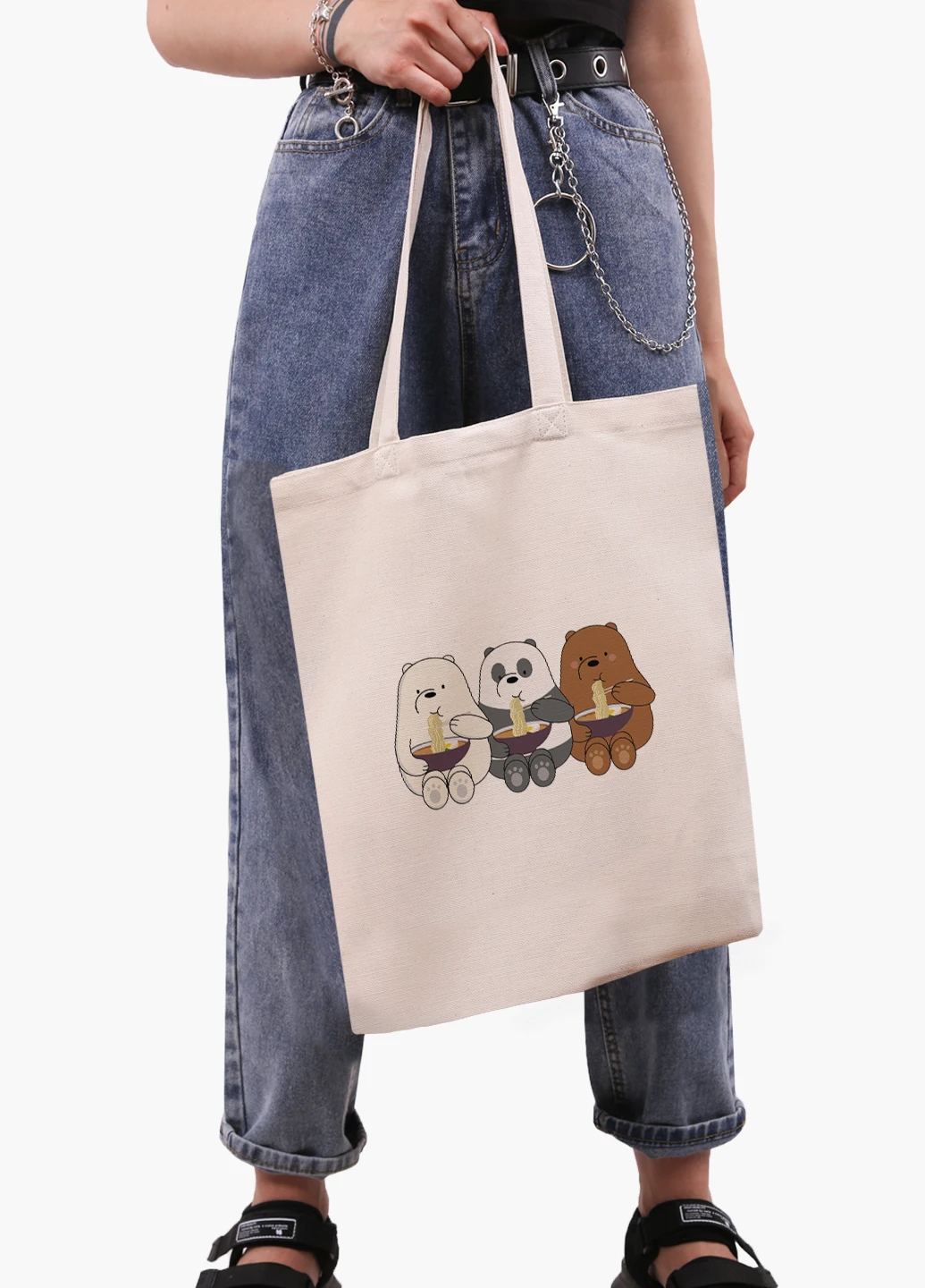 Еко сумка шоппер біла Вся правда про ведмедів (We Bare Bears) (9227-2897-WT-1) екосумка шопер 41*35 см MobiPrint (224806075)