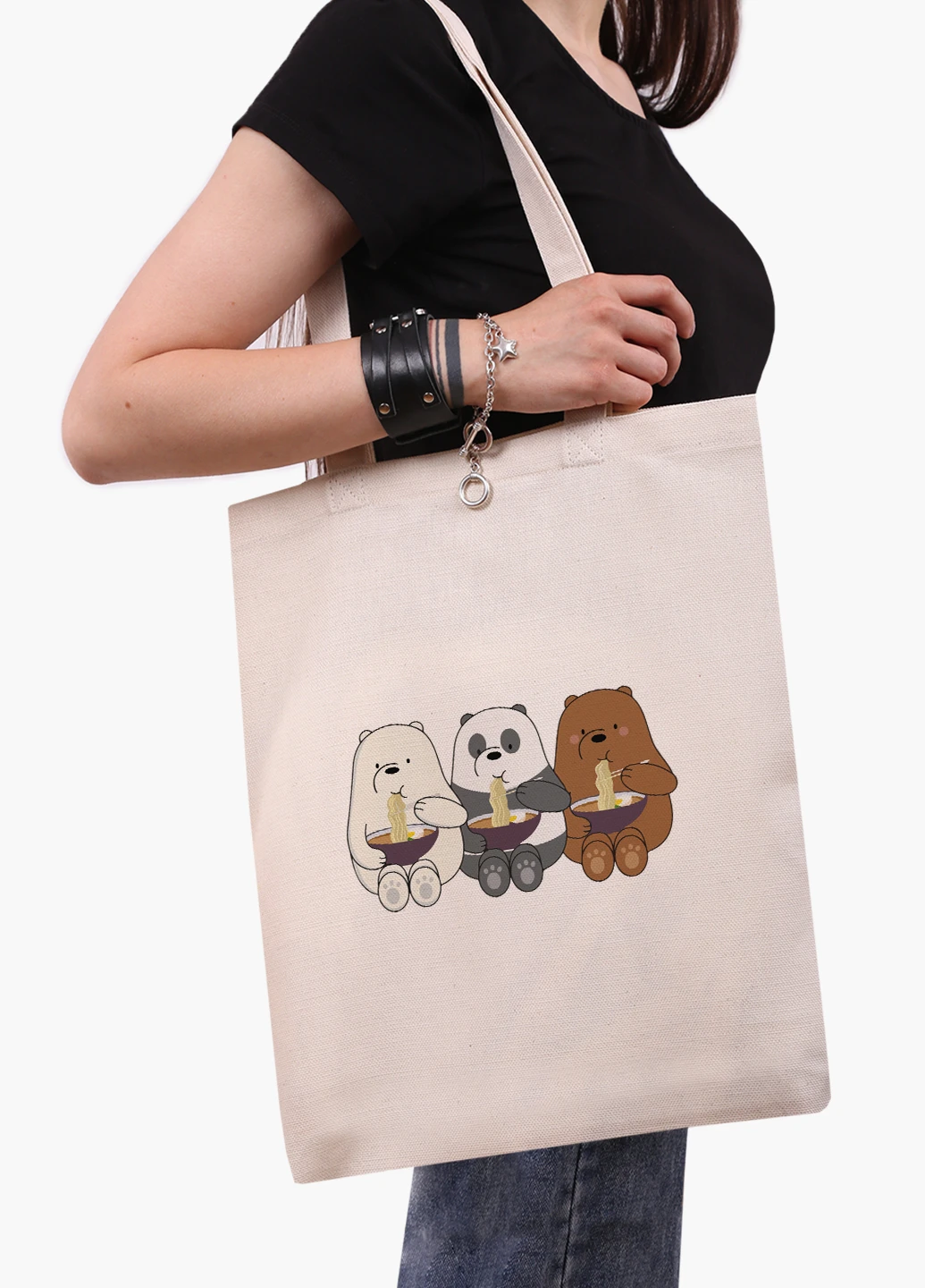 Еко сумка шоппер біла Вся правда про ведмедів (We Bare Bears) (9227-2897-WT-1) екосумка шопер 41*35 см MobiPrint (224806075)