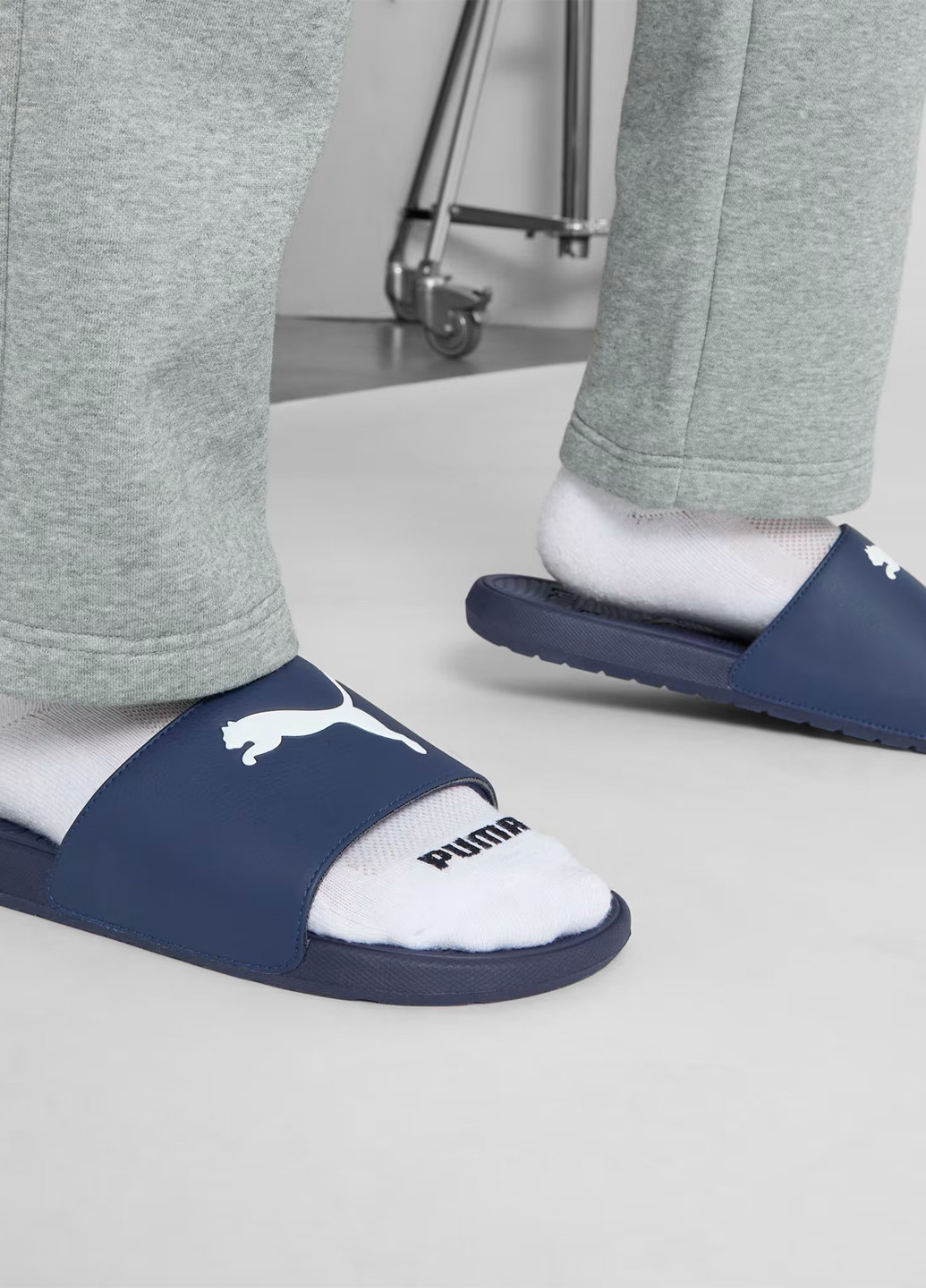 Синие спортивные, кэжуал, пляжные, домашние шлепанцы Puma