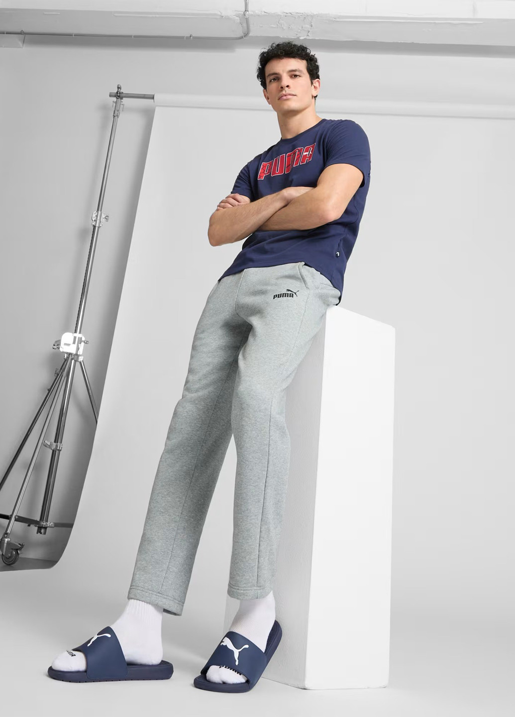 Синие спортивные, кэжуал, пляжные, домашние шлепанцы Puma