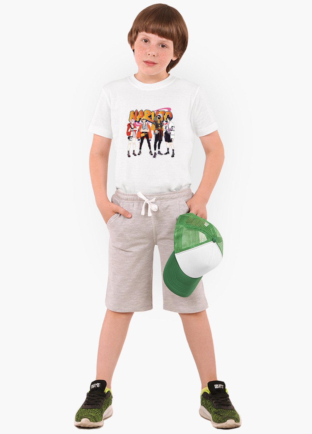 Белая демисезонная футболка детская наруто (naruto) белый (9224-2630) 110 см MobiPrint