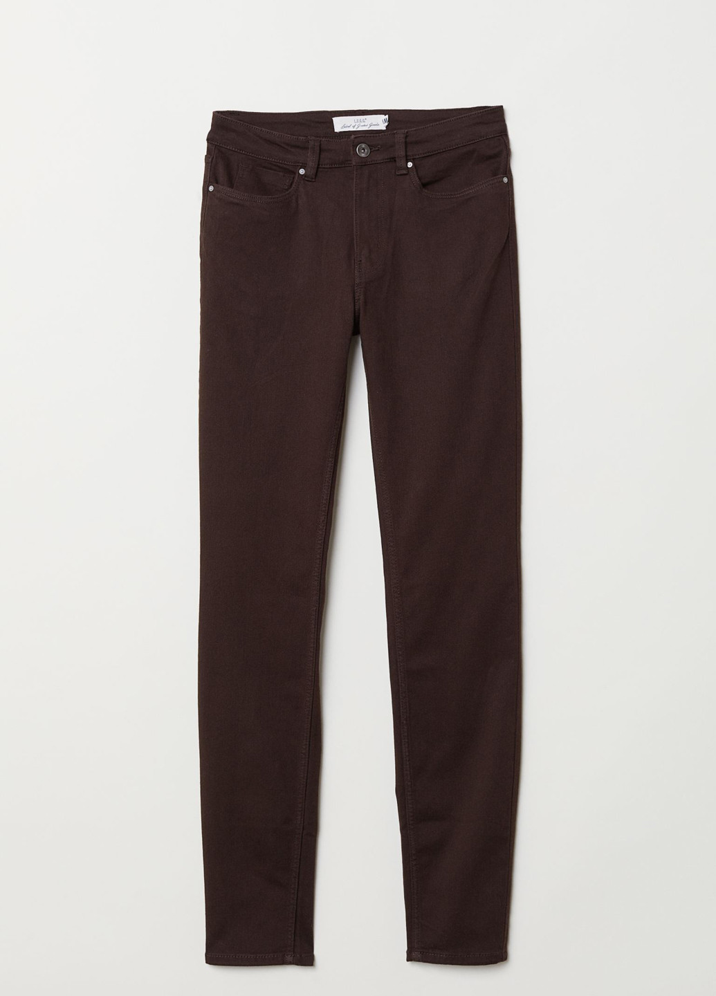 Джинси H&M завужені однотонні темно-коричневі джинсові бавовна