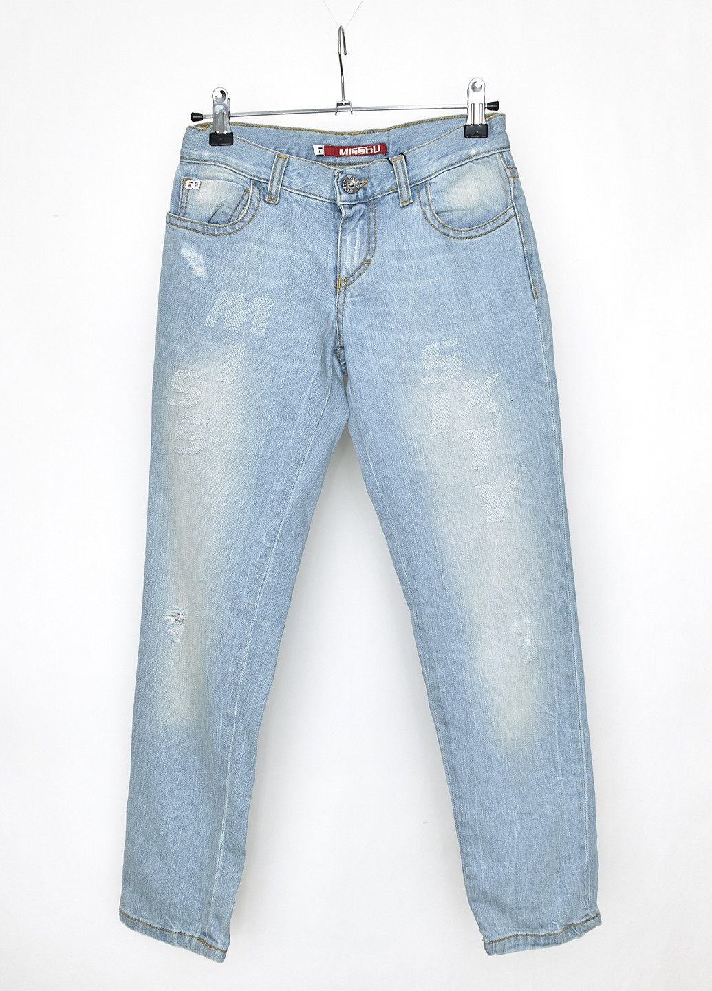 Голубые демисезонные скинни джинсы Miss Sixty