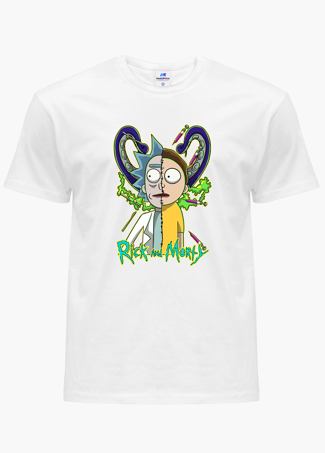 Белая футболка мужская рик санчез рик и морти (rick sanchez rick and morty) белый (9223-2935) xxl MobiPrint