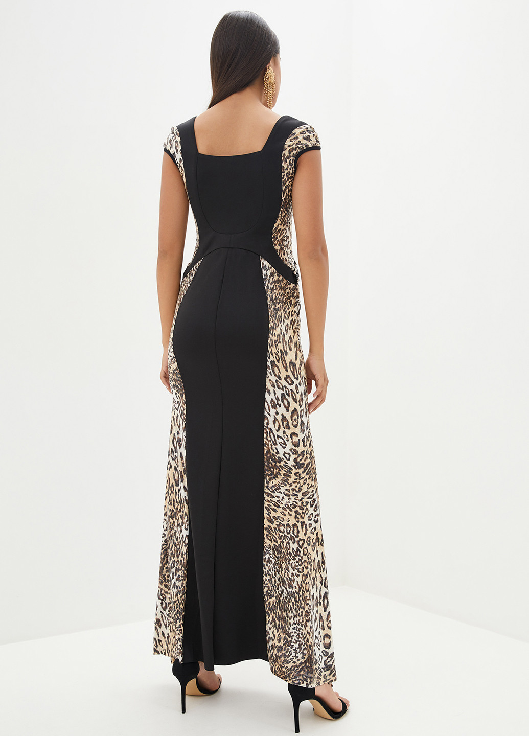 Комбинированное вечернее платье годе Luzana леопардовый
