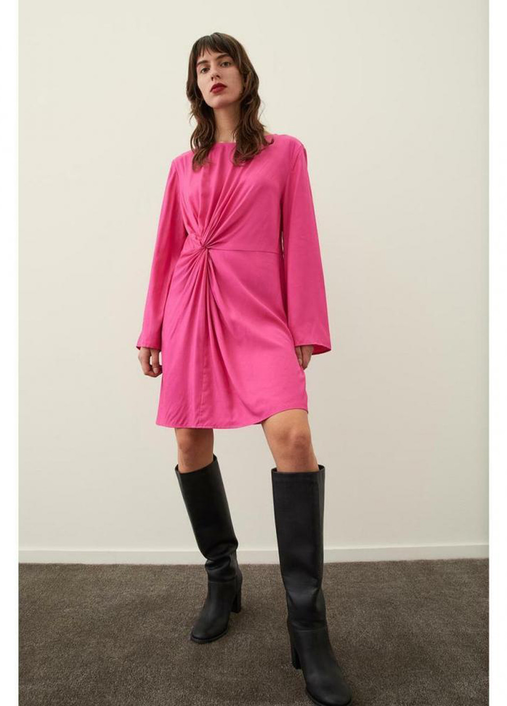 Рожева кежуал сукня H&M однотонна