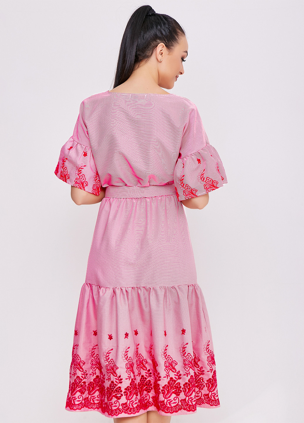 Рожева кежуал сукня кльош ST-Seventeen однотонна