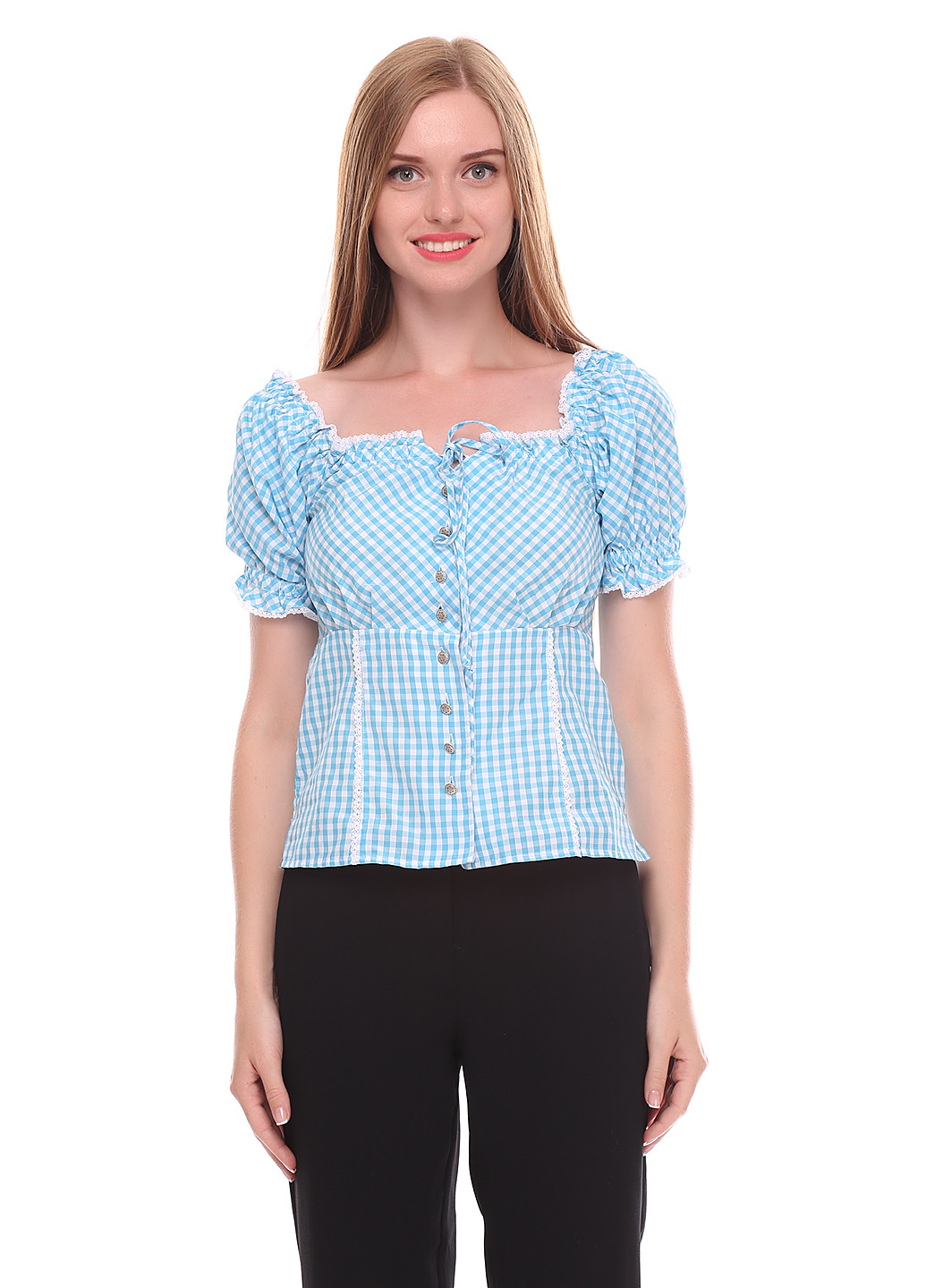 Голубая летняя блуза Anna Field