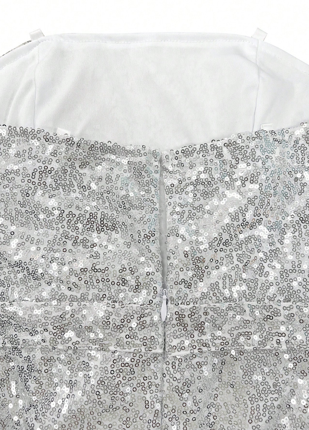 Комбинезон SHEIN комбинезон-брюки однотонный серебряный вечерний полиэстер