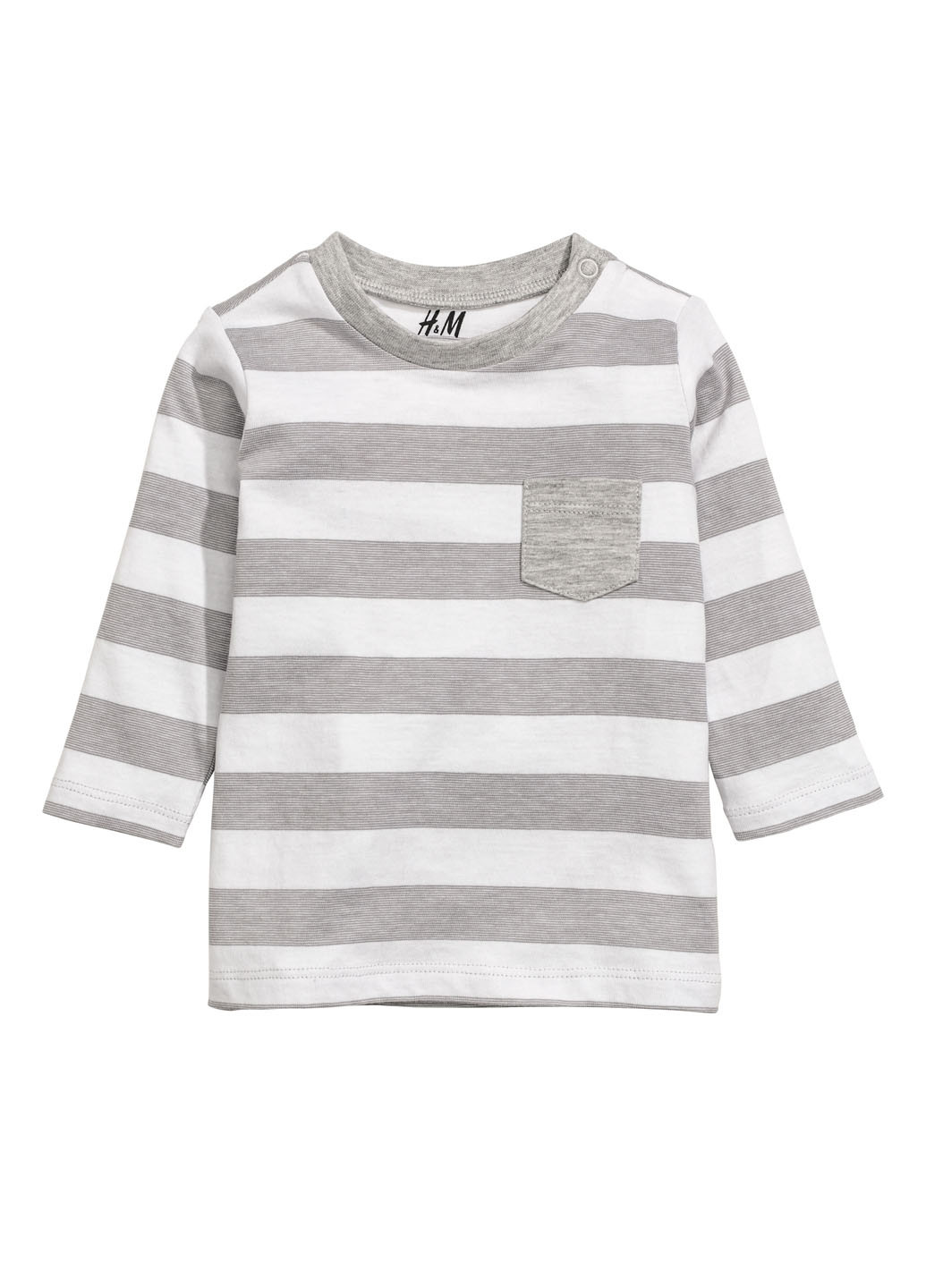 Серый демисезонный кэжуал лонгслив H&M в полоску