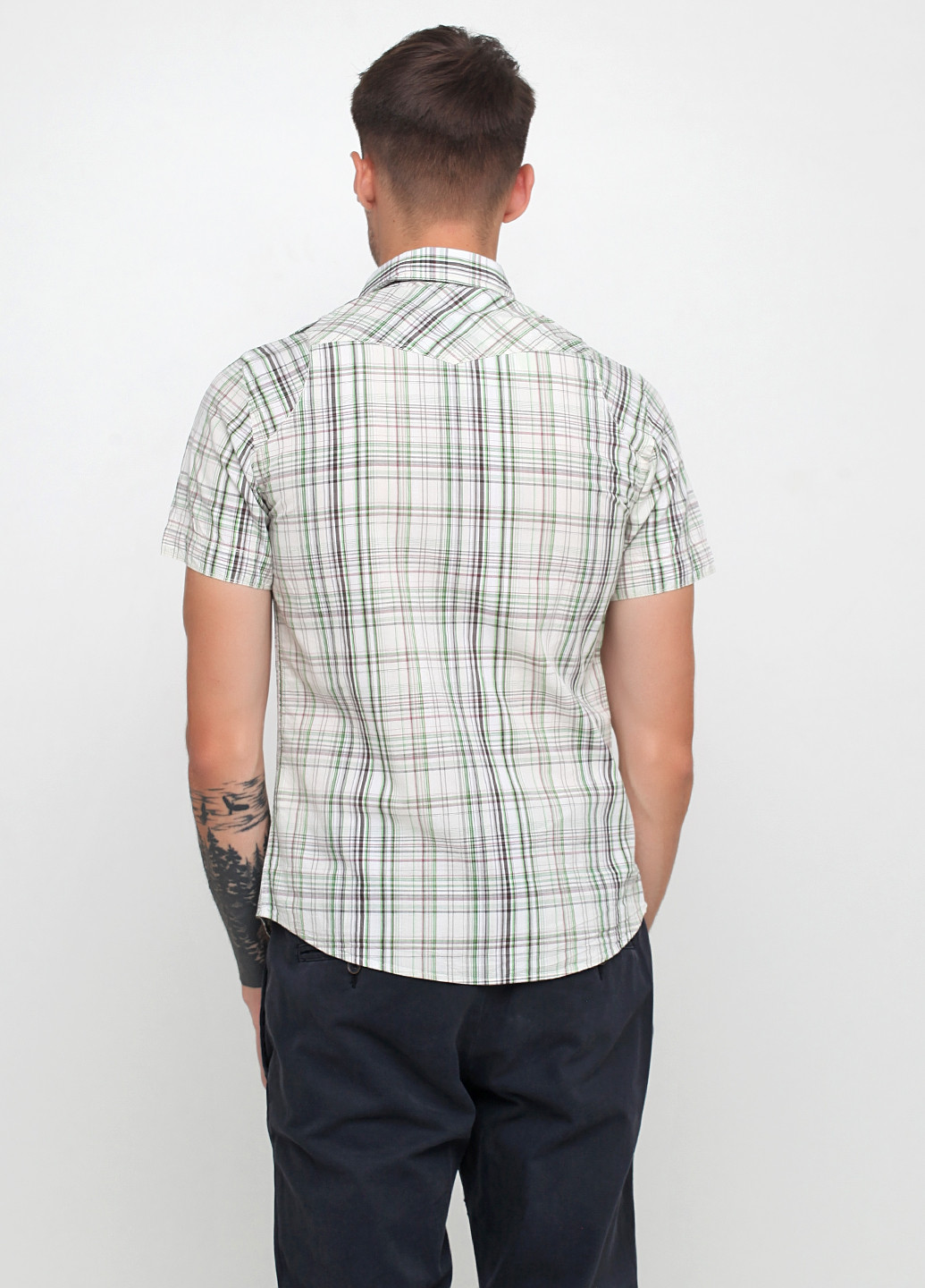 Цветная кэжуал рубашка в клетку Cipo & Baxx с коротким рукавом