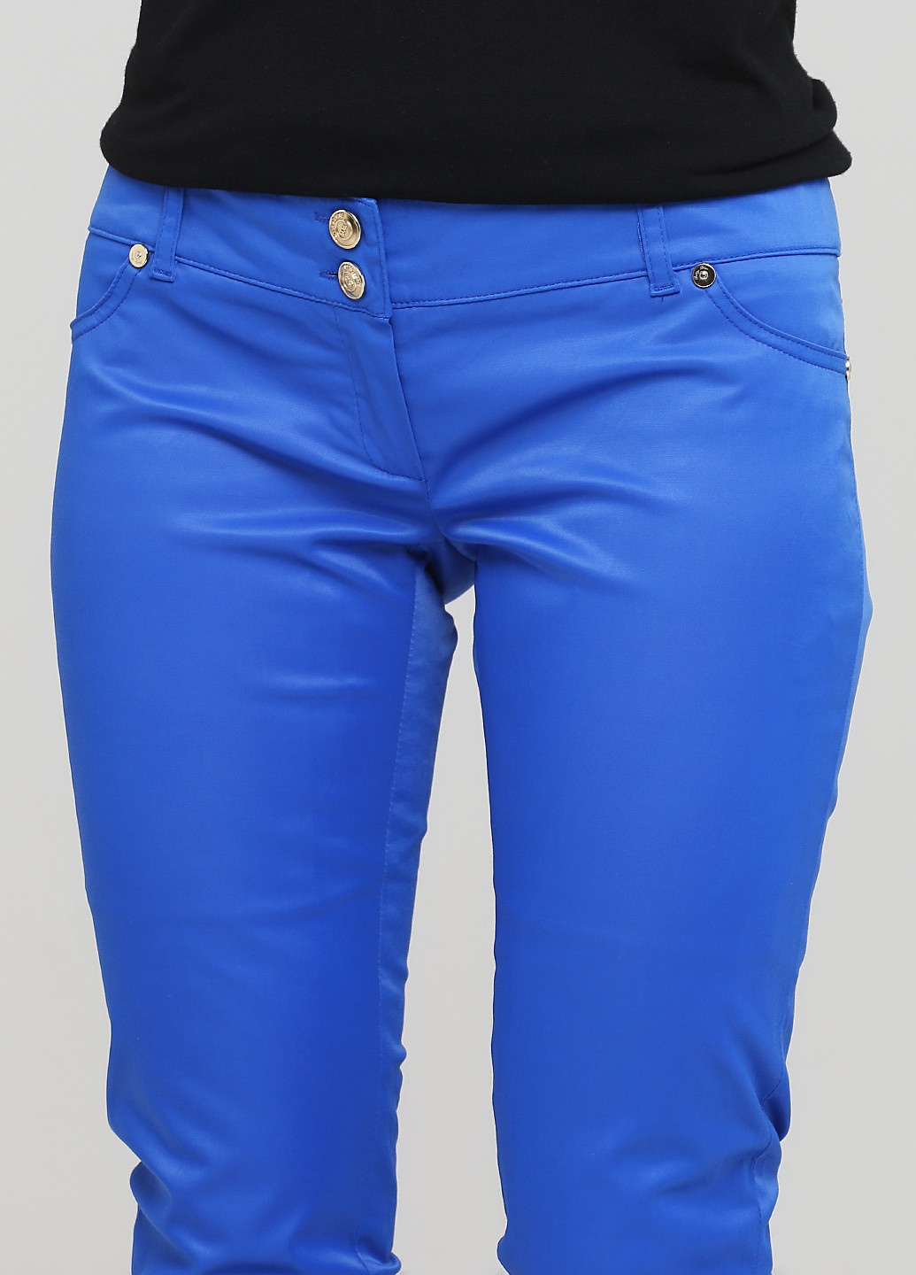 Индиго кэжуал демисезонные зауженные, укороченные брюки Betty Blu