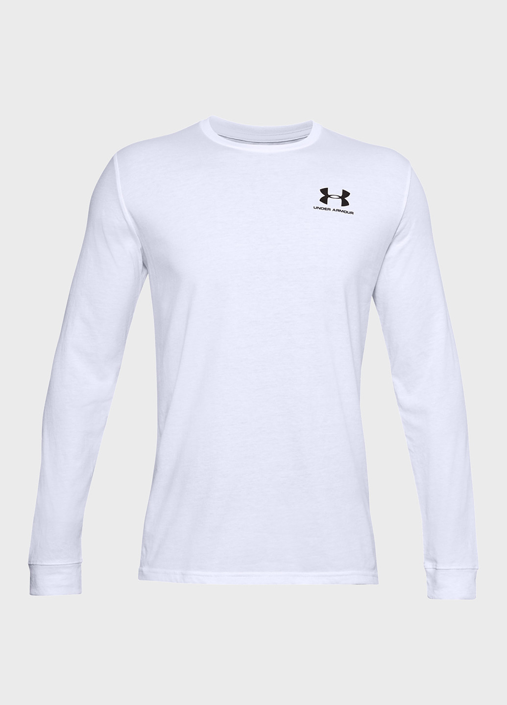 Белый демисезонный спортивный лонгслив Under Armour с логотипом