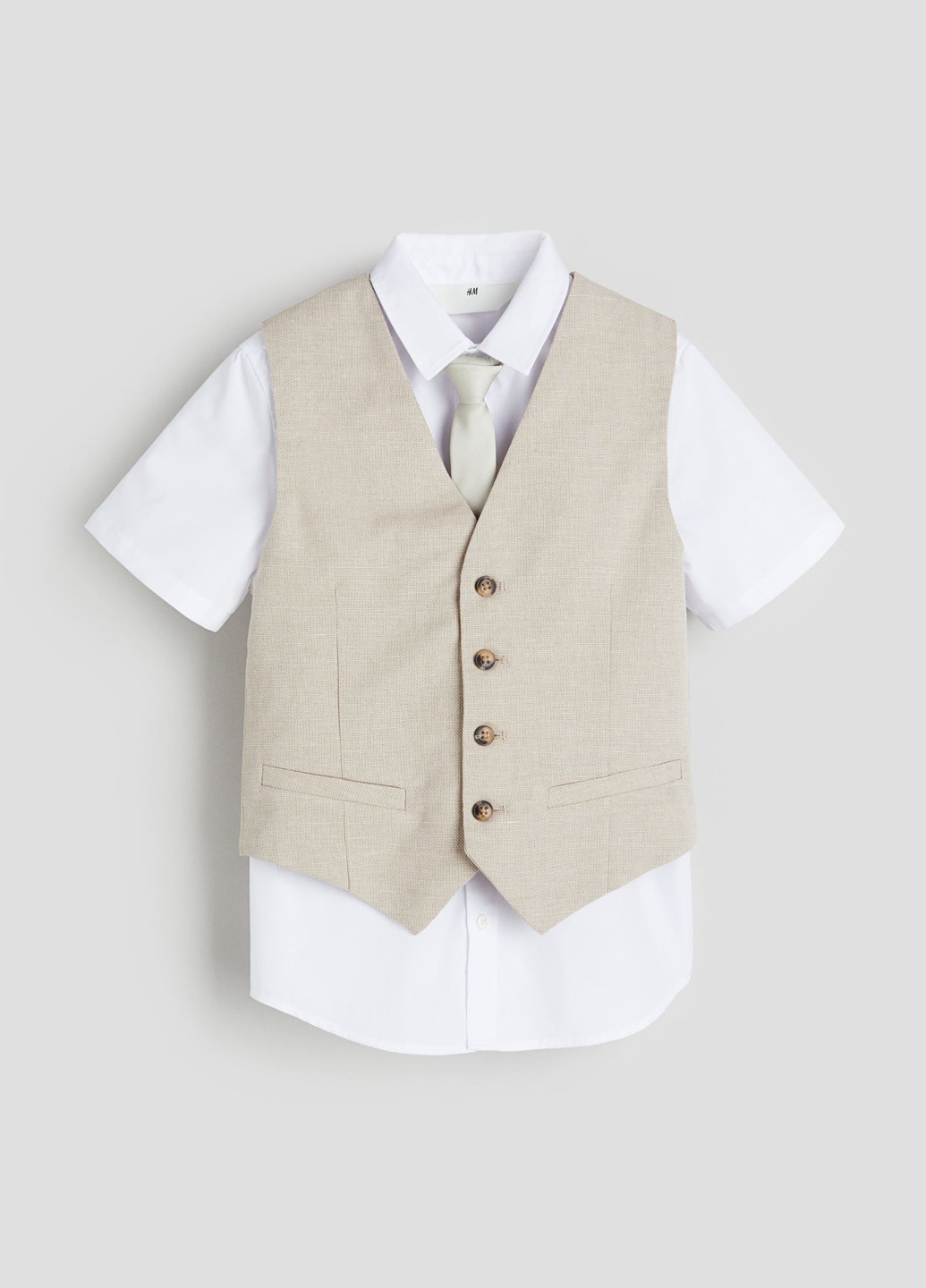 Комбінований демісезонний комплект (жилет, сорочка, краватка) H&M