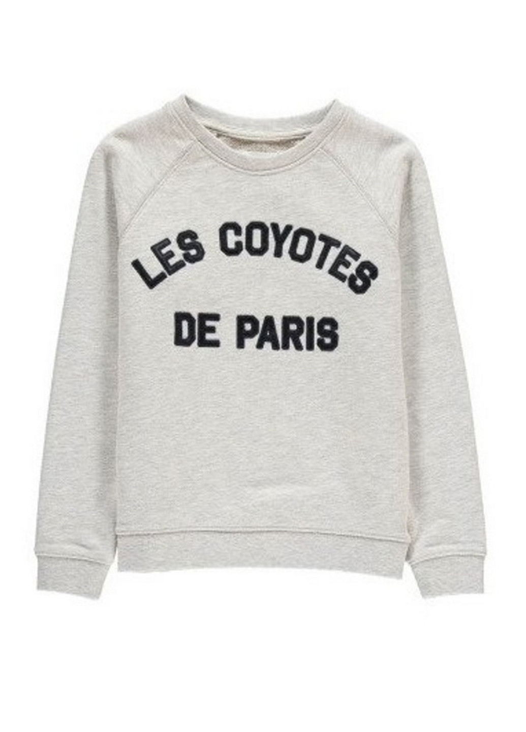 Les Coyotes De Paris свитшот надпись светло-серый спортивный хлопок, трикотаж