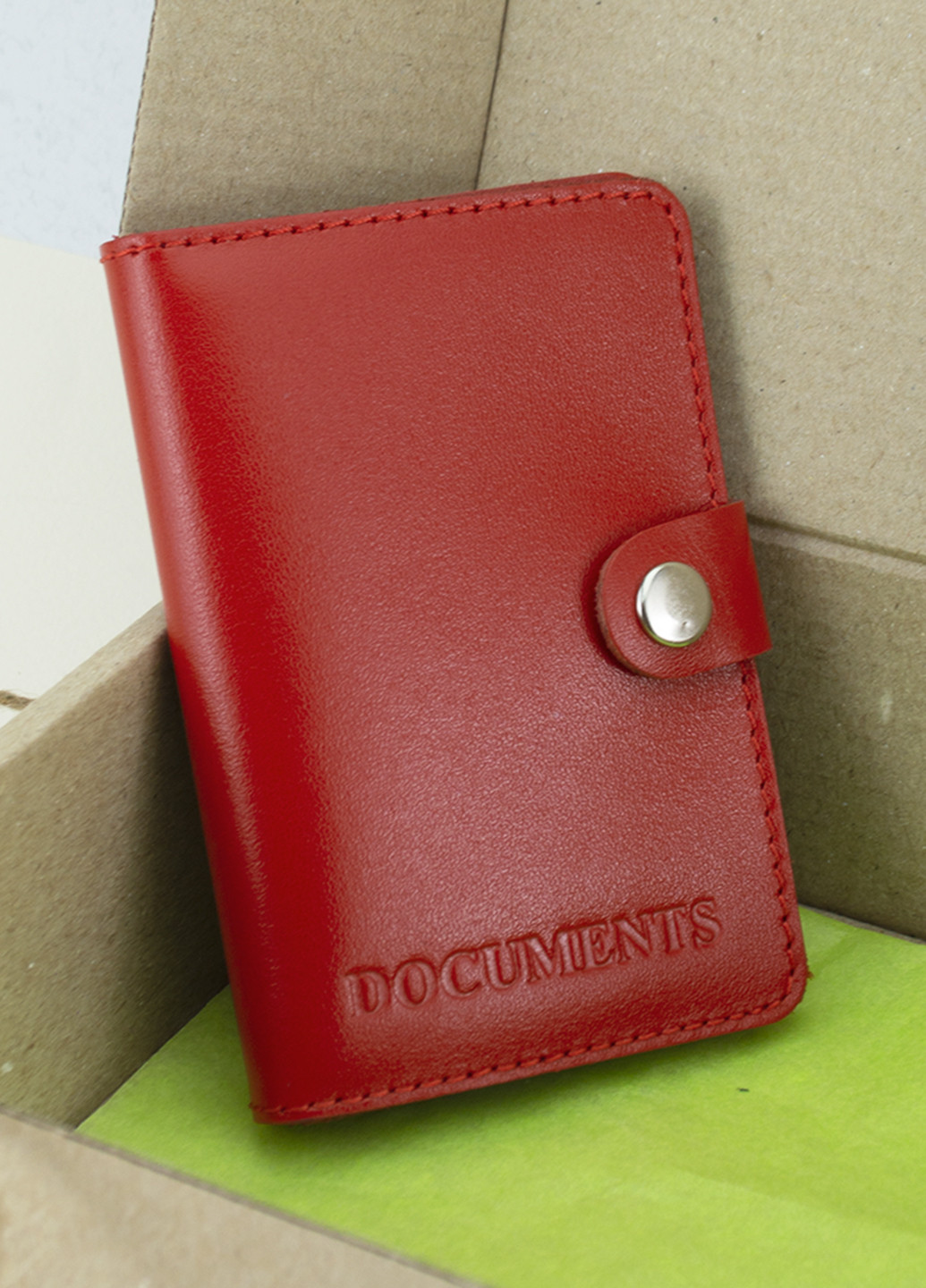 Подарочный женский набор №61: обложка на документы + ключница + портмоне (красный) HandyCover (250090820)