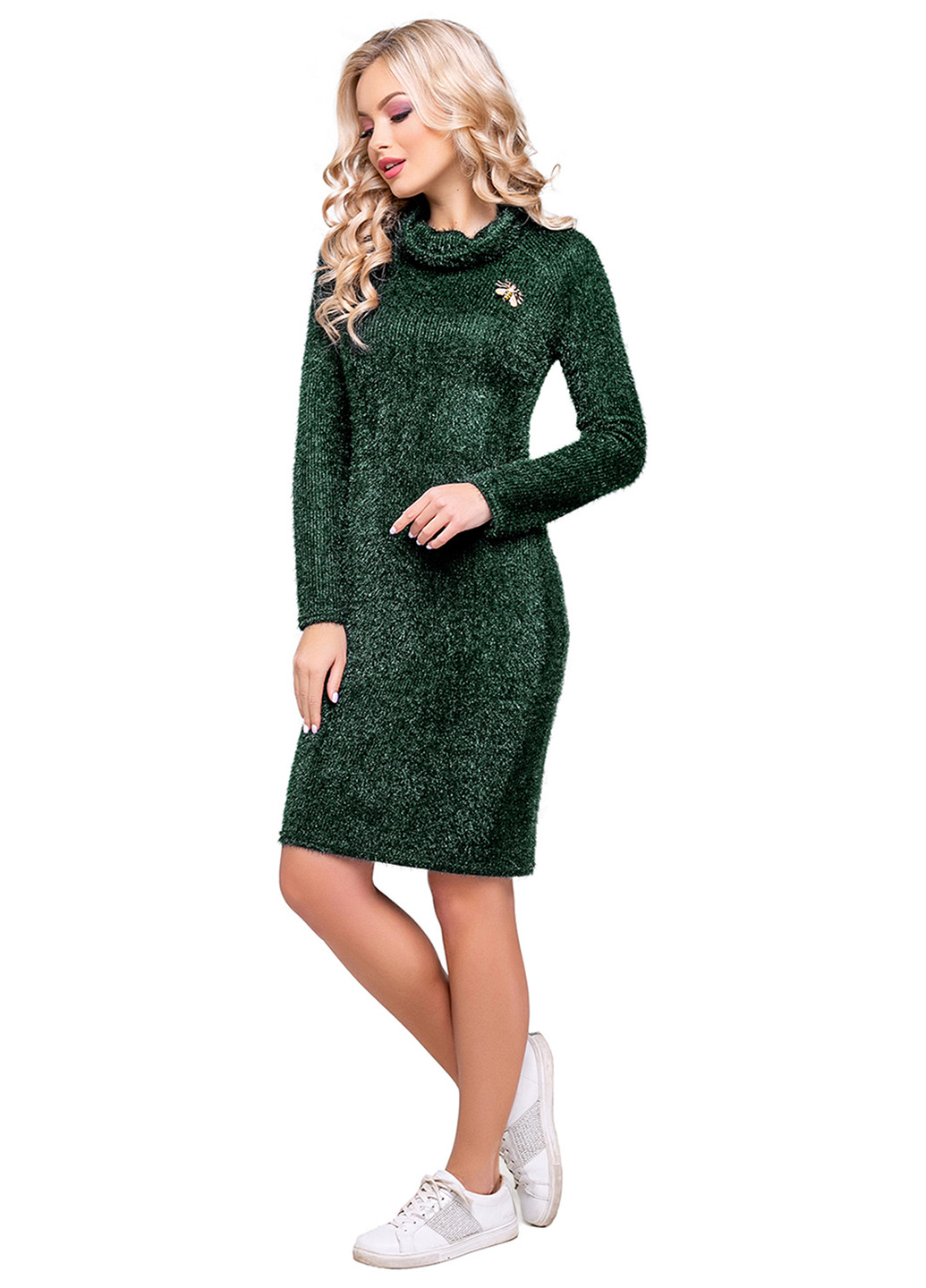 Темно-зелена кежуал сукня ST-Seventeen однотонна