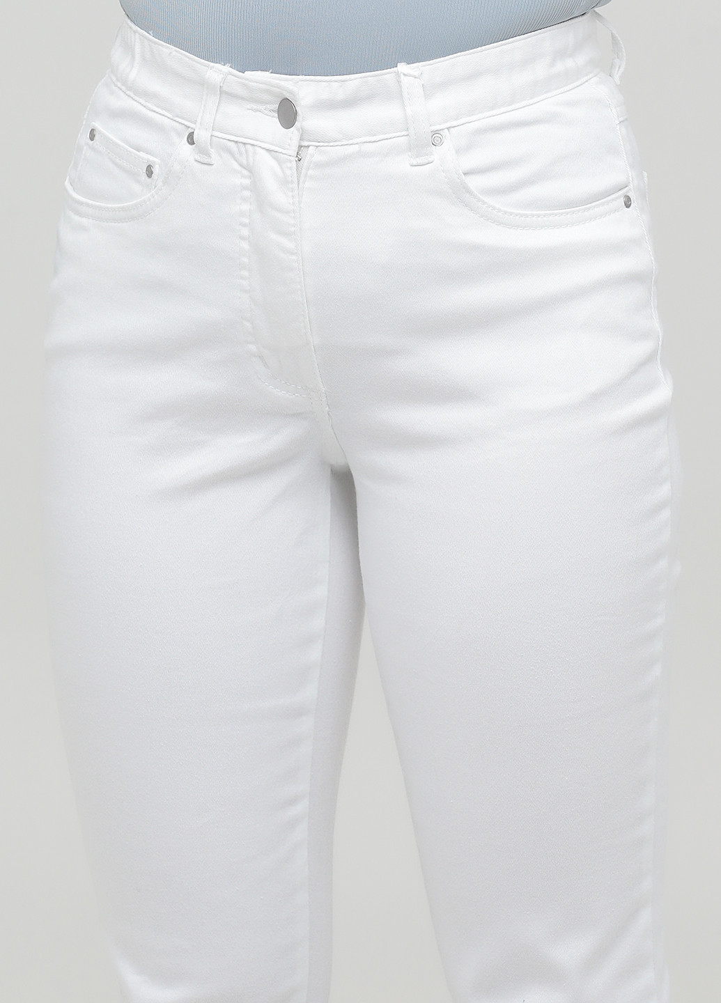 Белые демисезонные зауженные, укороченные джинсы Long Island