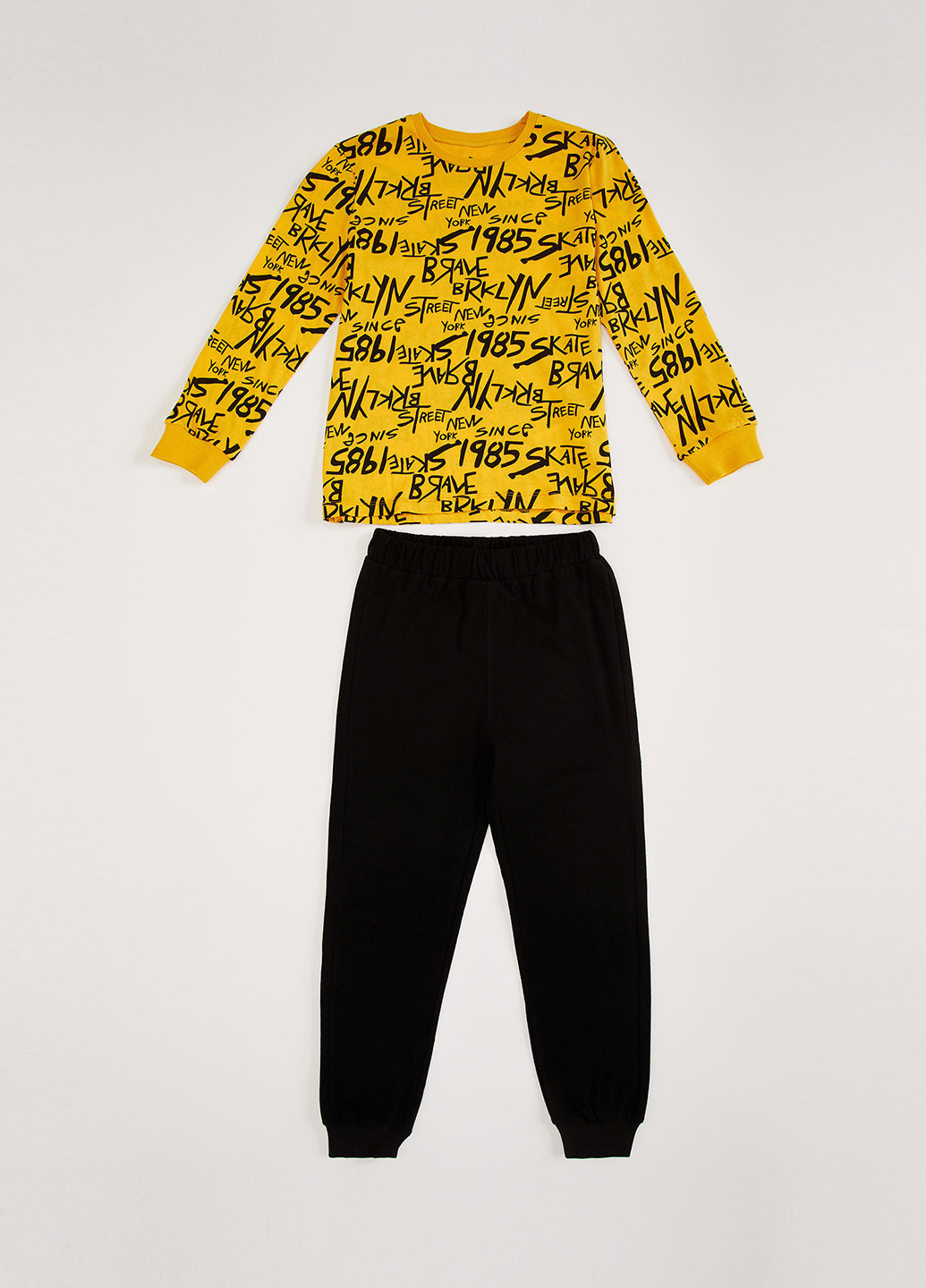 Желтая всесезон пижама(реклама, брюки) лонгслив + брюки DeFacto