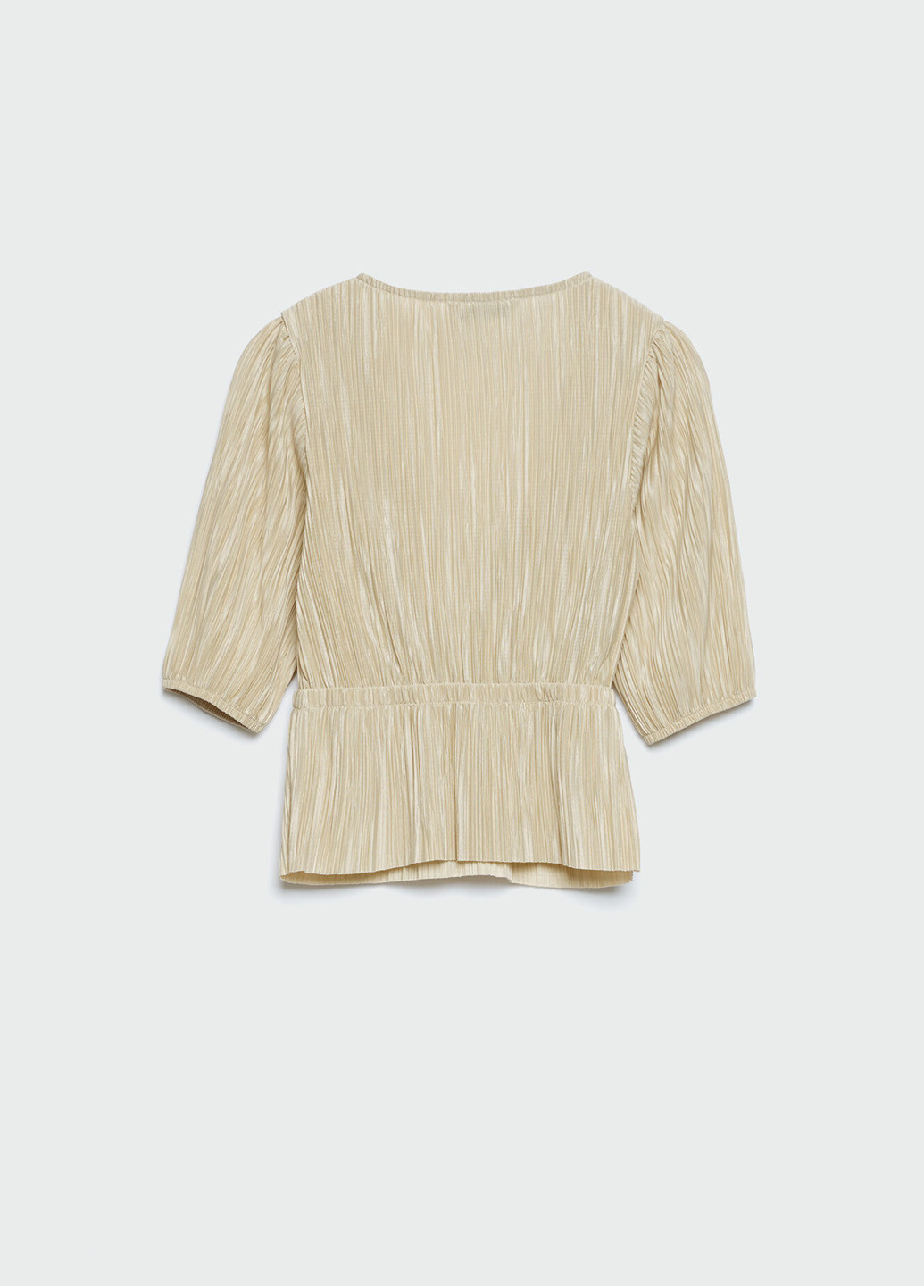 Бежева блуза з баскою Stradivarius